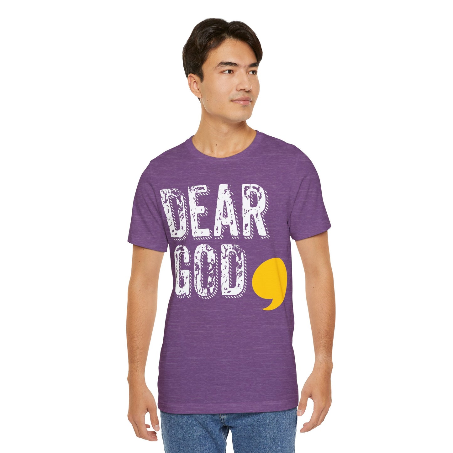 Men's "Dear God," Grundge Tee — Jersey Short Sleeve Tee