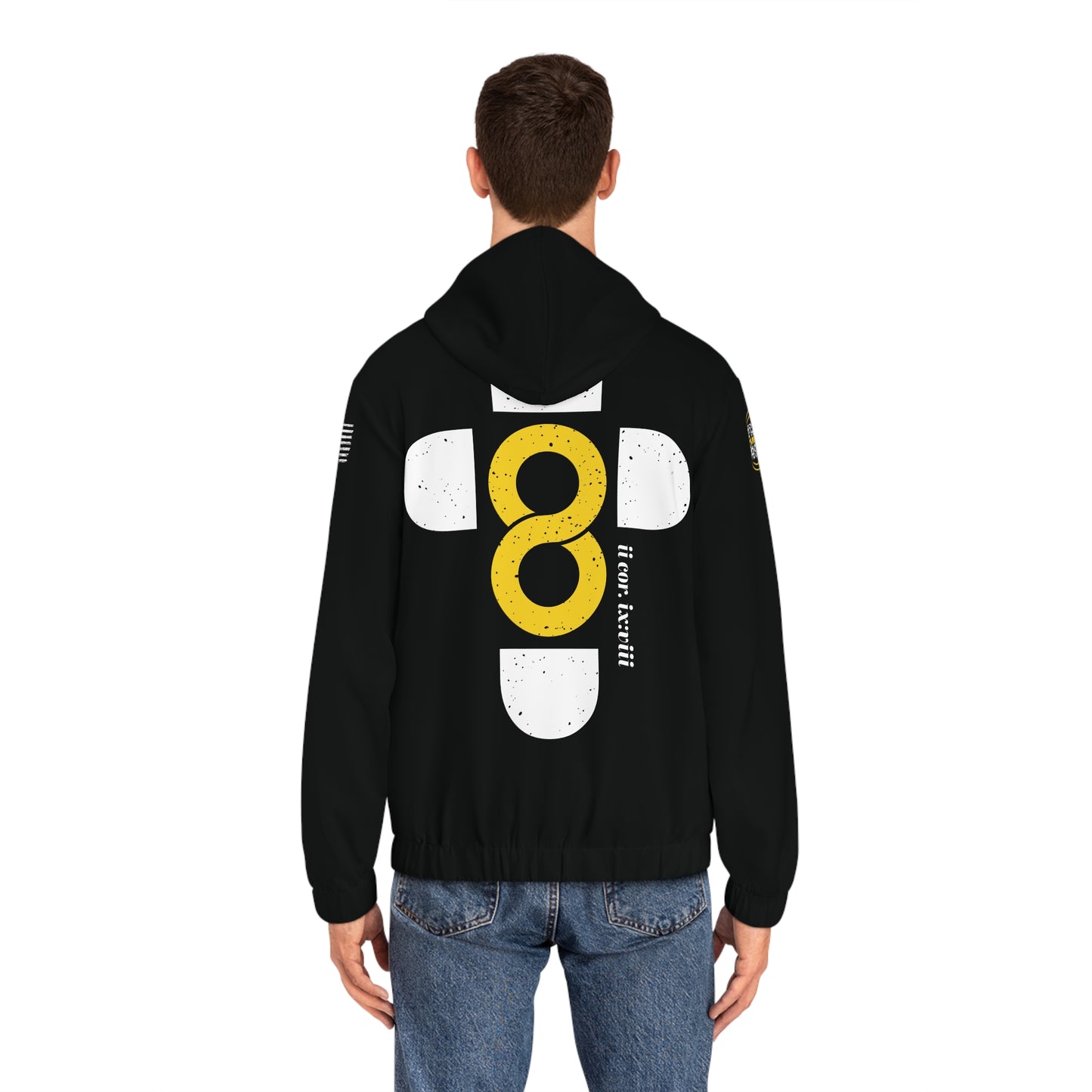 "God is Good" SMPL All the Time Yellow — Men's Full-Zip Hoodie (AOP)