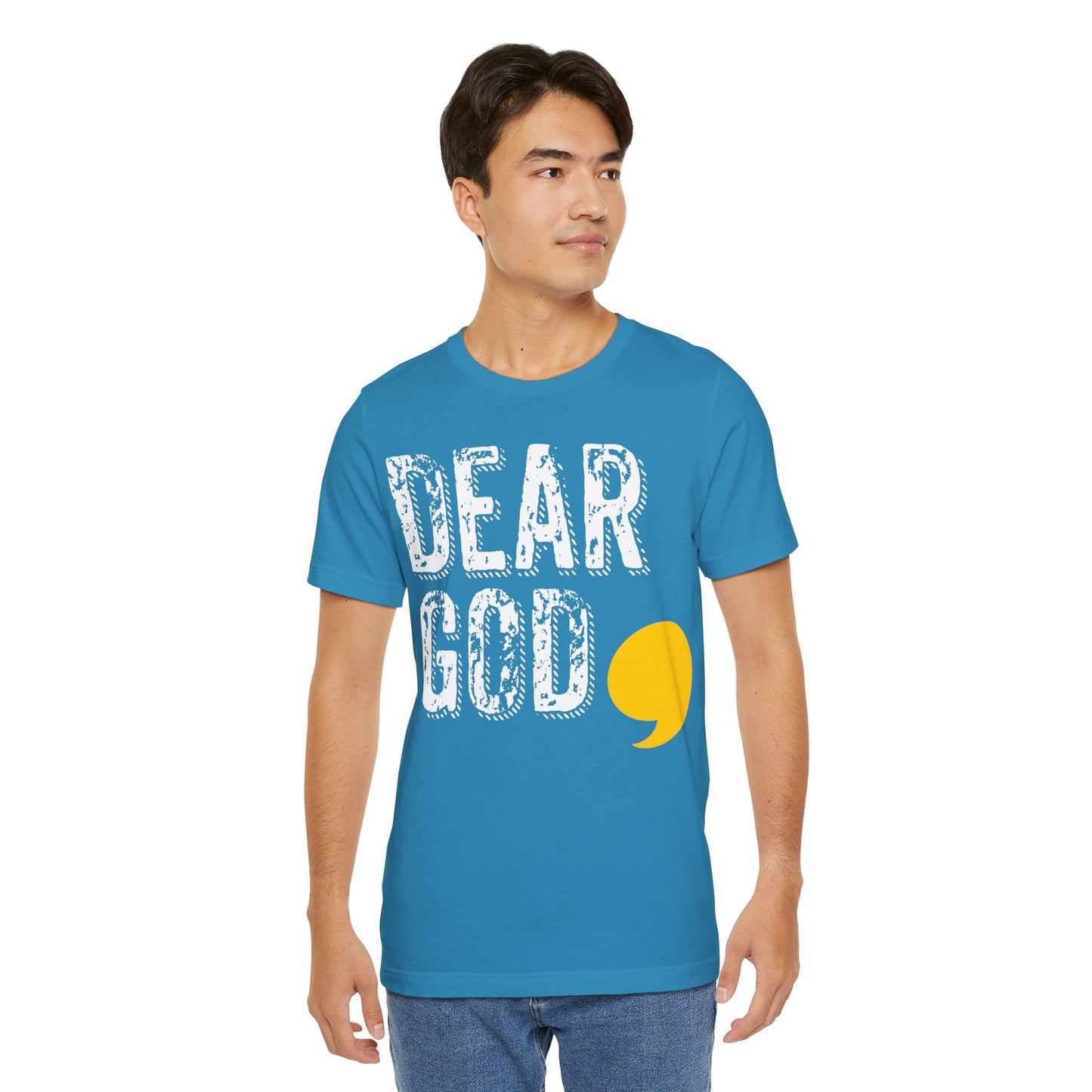 Men's "Dear God," Grundge Tee — Jersey Short Sleeve Tee