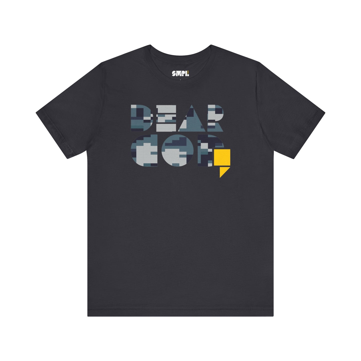 Men's "Dear God," Blue Camo — Jersey Short Sleeve Tee