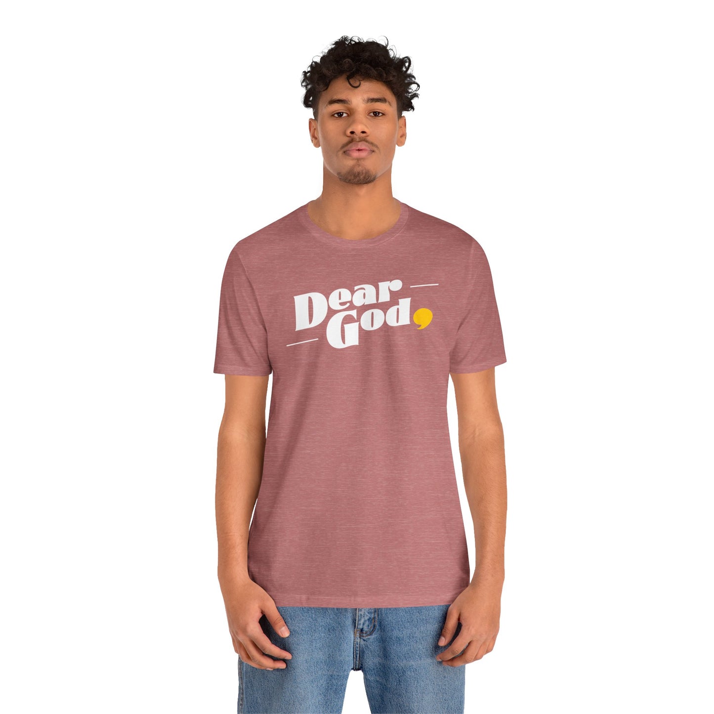 Men's "Dear God," Pop Tee — Jersey Short Sleeve Tee