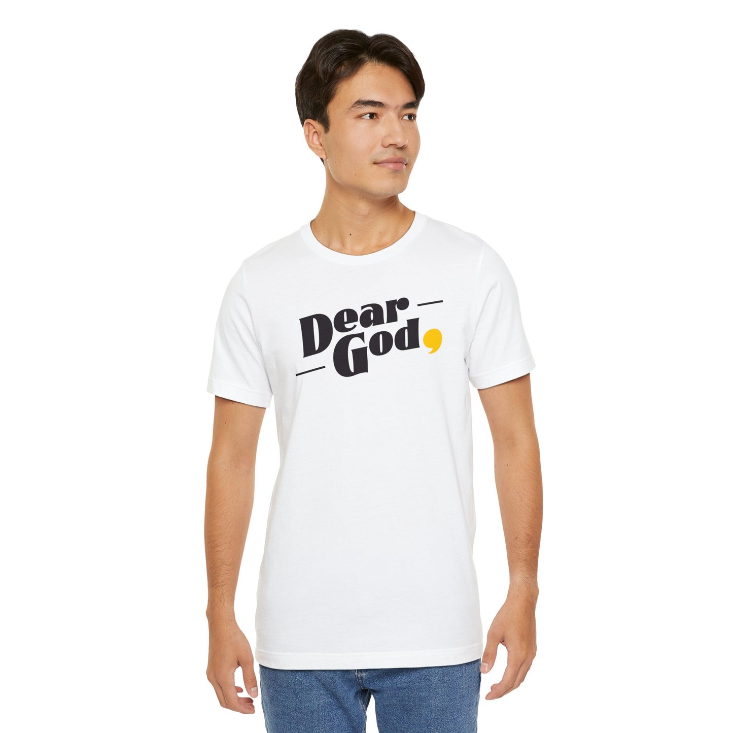 Men's "Dear God," Pop Tee — Jersey Short Sleeve Tee