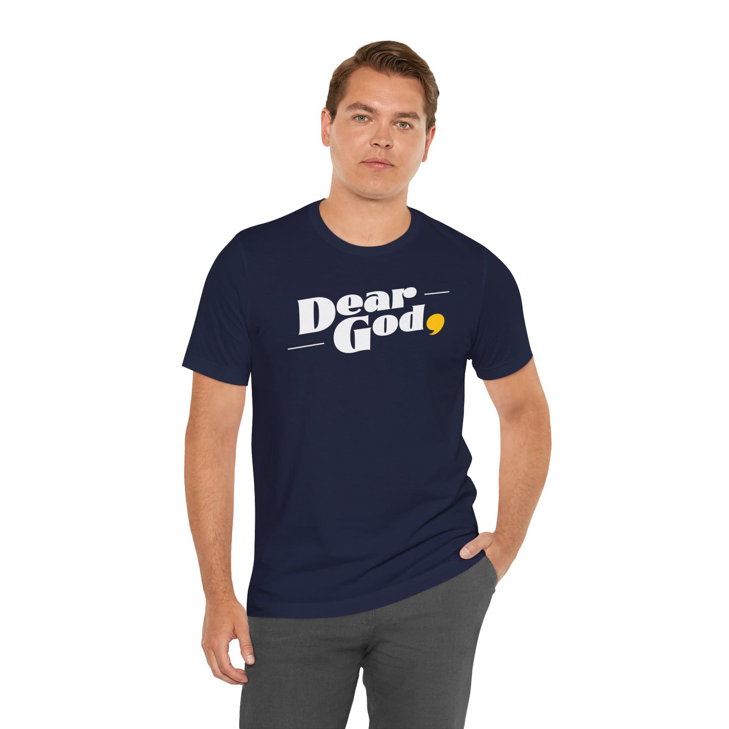 Men's "Dear God," Pop Tee — Jersey Short Sleeve Tee