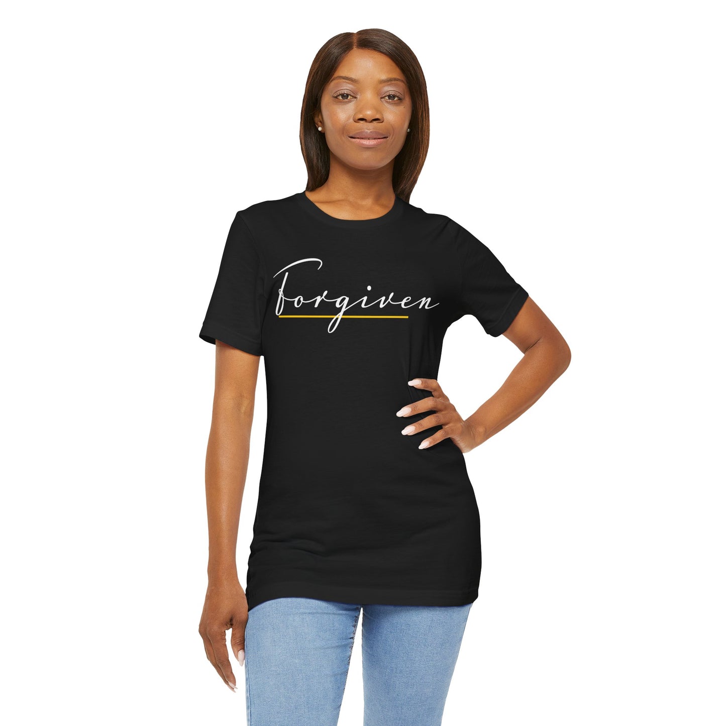 Forgiven Script — Women's Jersey Short Sleeve Tee