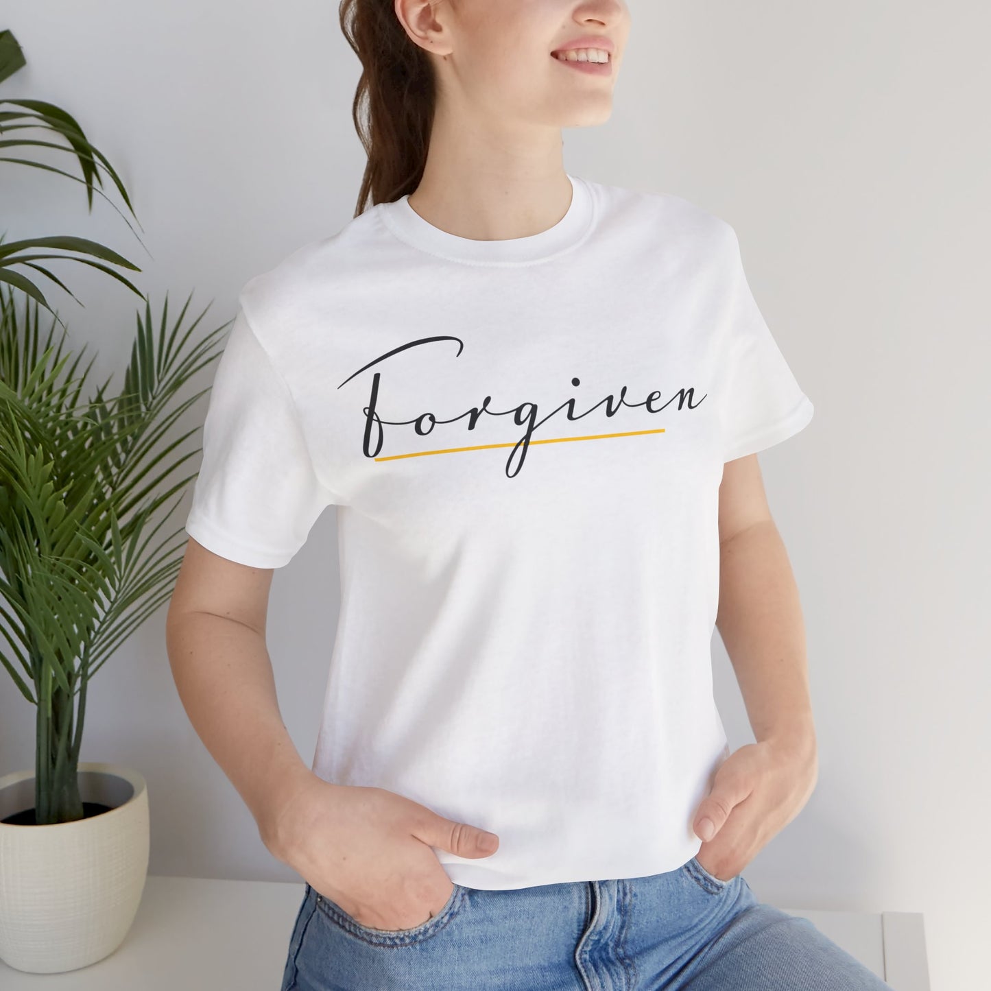 Forgiven Script — Women's Jersey Short Sleeve Tee