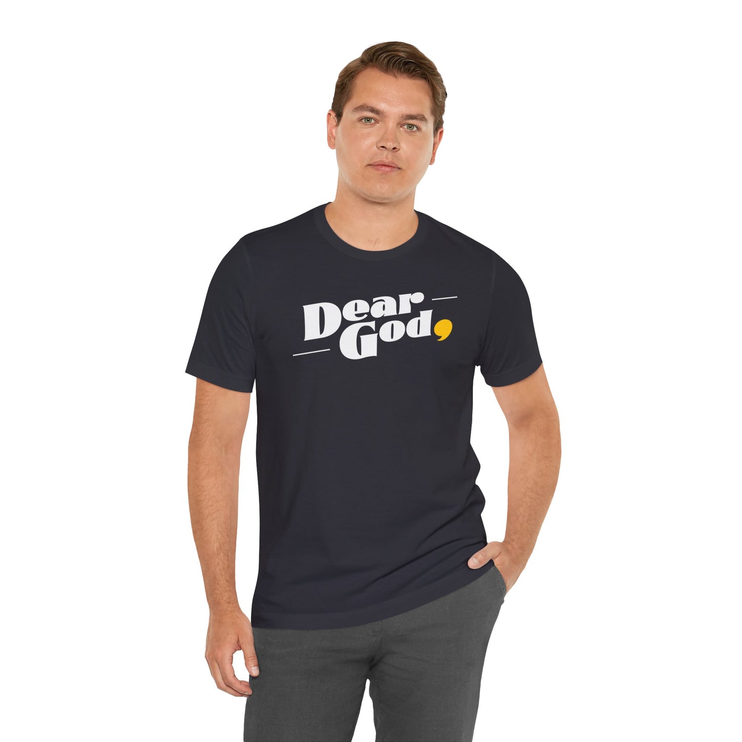 Men's "Dear God," Pop Tee — Jersey Short Sleeve Tee