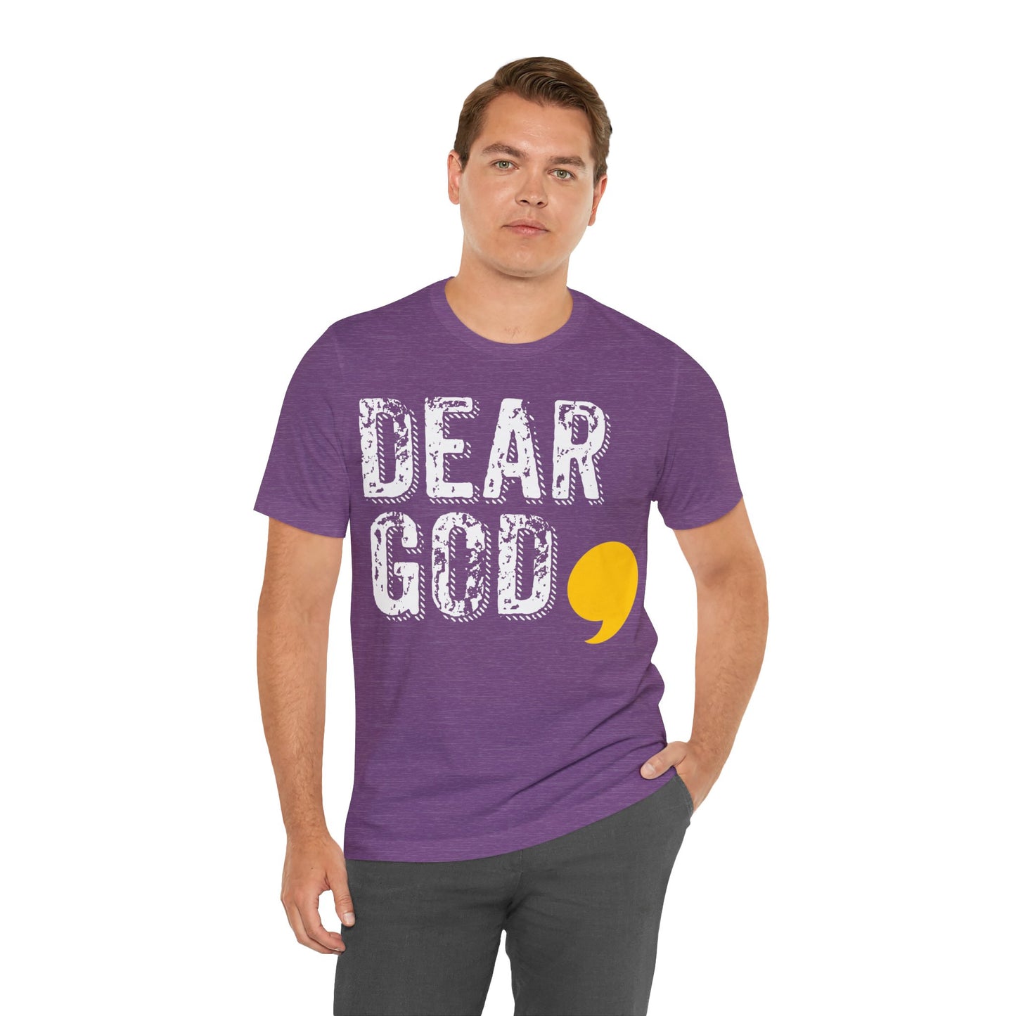 Men's "Dear God," Grundge Tee — Jersey Short Sleeve Tee