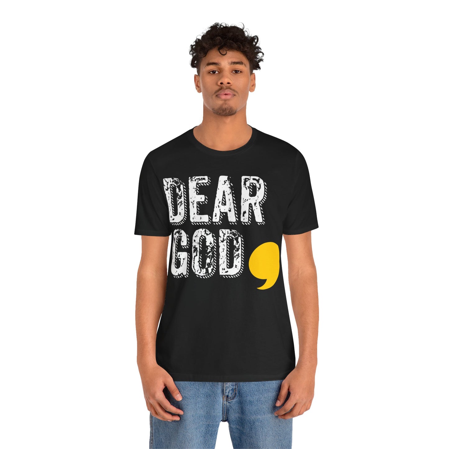 Men's "Dear God," Grundge Tee — Jersey Short Sleeve Tee