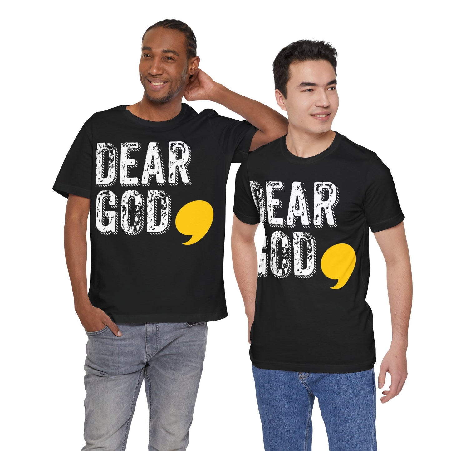 Men's "Dear God," Grundge Tee — Jersey Short Sleeve Tee