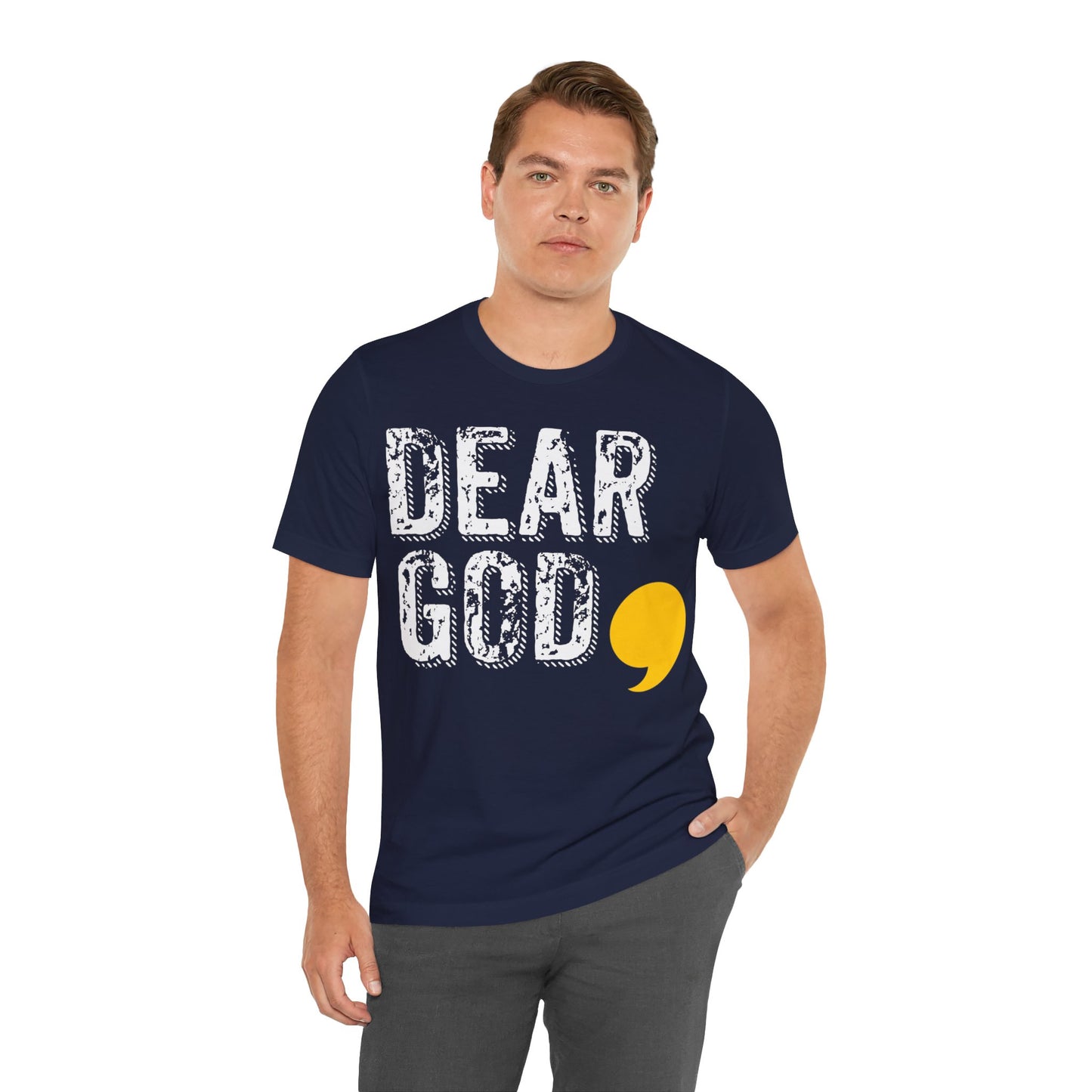 Men's "Dear God," Grundge Tee — Jersey Short Sleeve Tee
