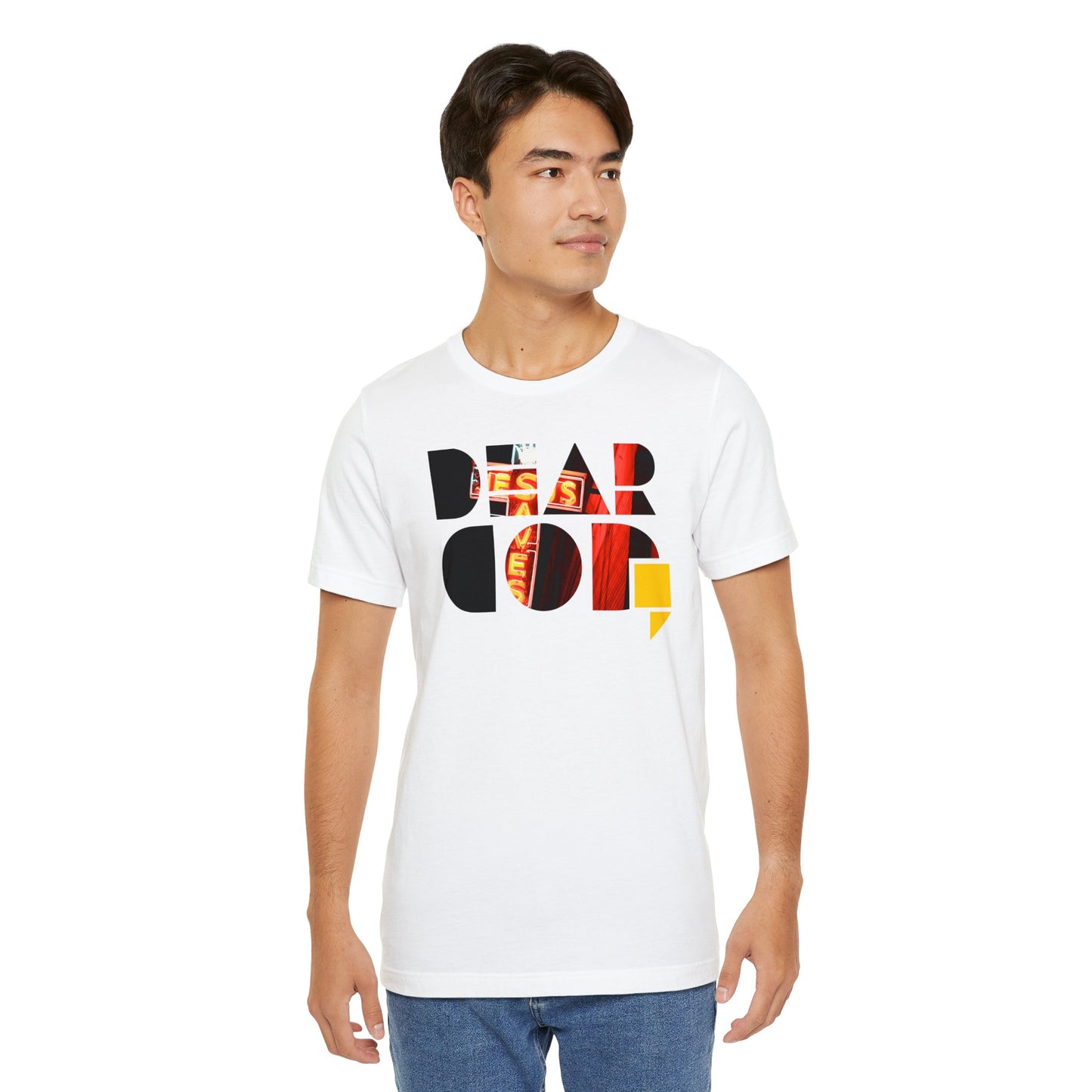Men's "Dear God," Jesus Saves — Jersey Short Sleeve Tee