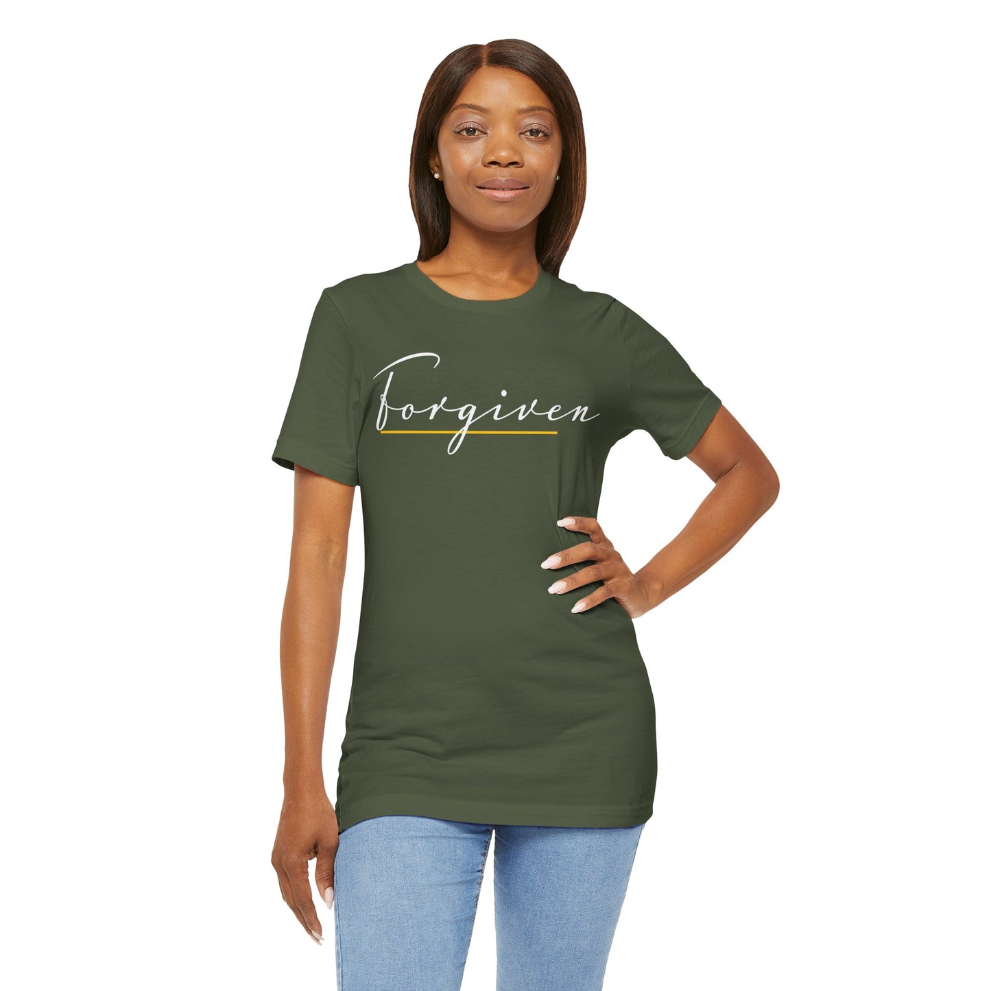 Forgiven Script — Women's Jersey Short Sleeve Tee