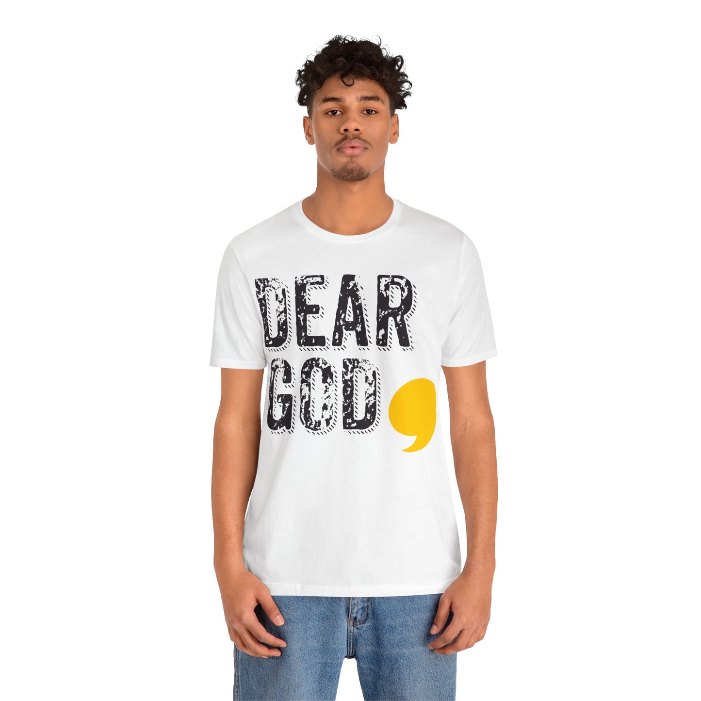 Men's "Dear God," Grundge Tee — Jersey Short Sleeve Tee