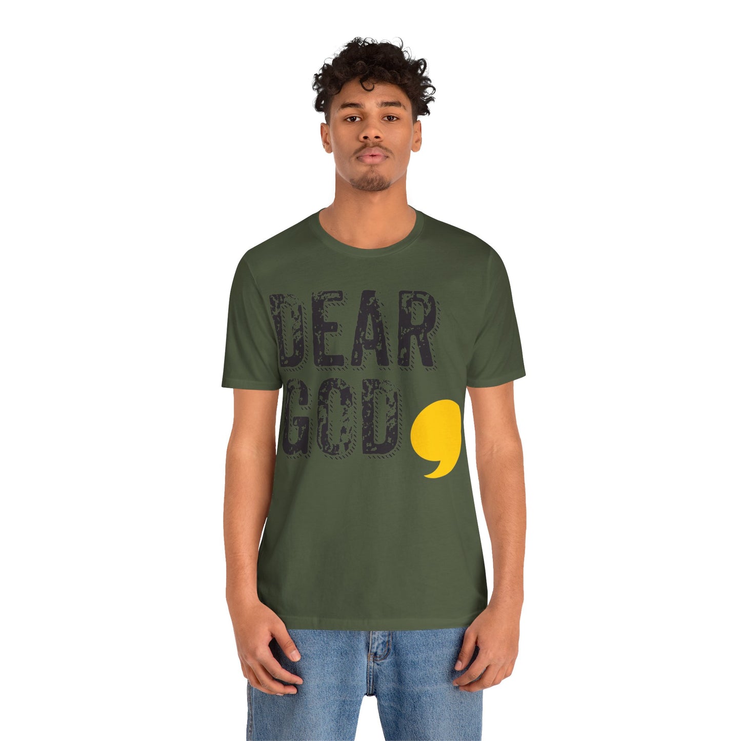 Men's "Dear God," Grundge Tee — Jersey Short Sleeve Tee