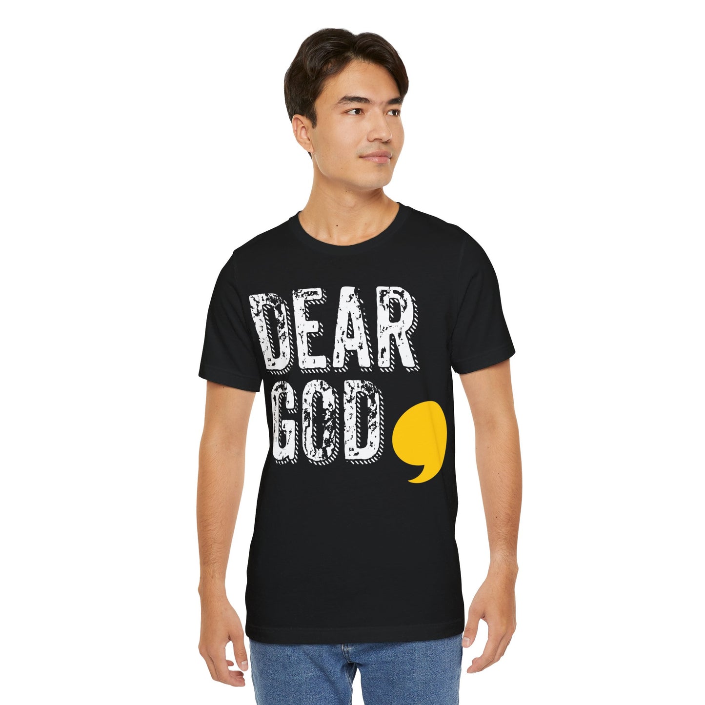 Men's "Dear God," Grundge Tee — Jersey Short Sleeve Tee