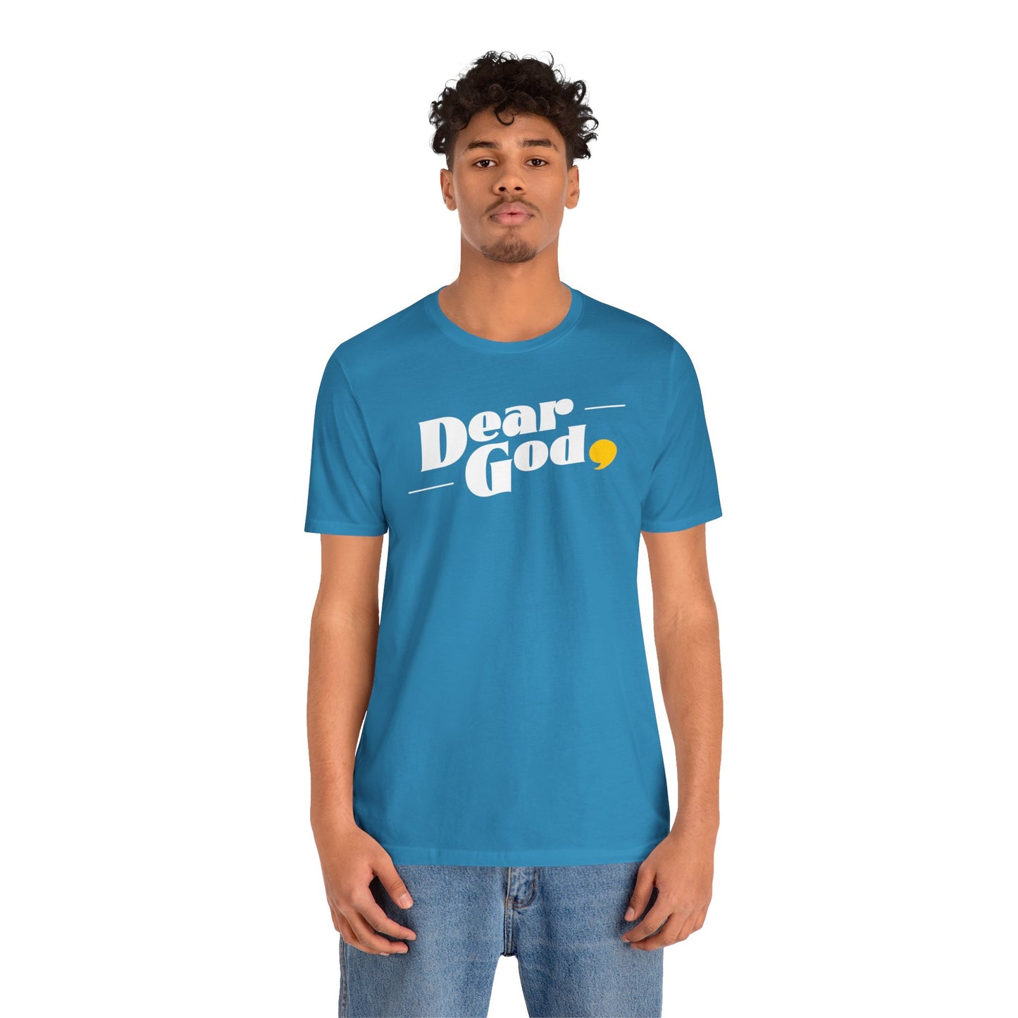 Men's "Dear God," Pop Tee — Jersey Short Sleeve Tee