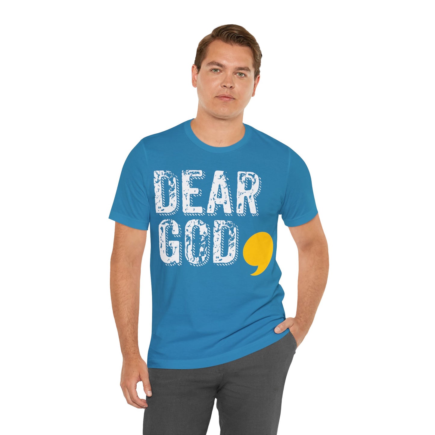 Men's "Dear God," Grundge Tee — Jersey Short Sleeve Tee