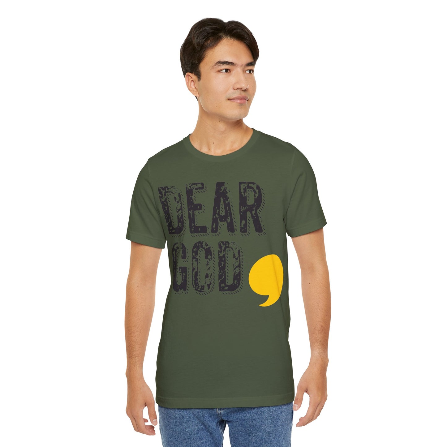 Men's "Dear God," Grundge Tee — Jersey Short Sleeve Tee