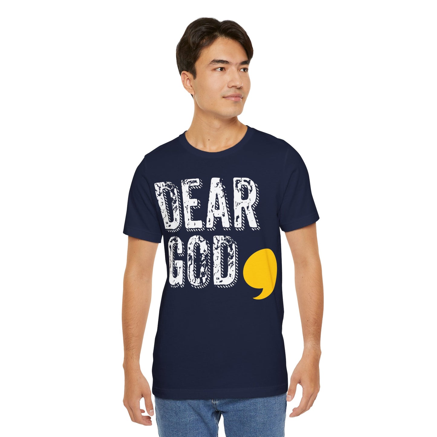 Men's "Dear God," Grundge Tee — Jersey Short Sleeve Tee