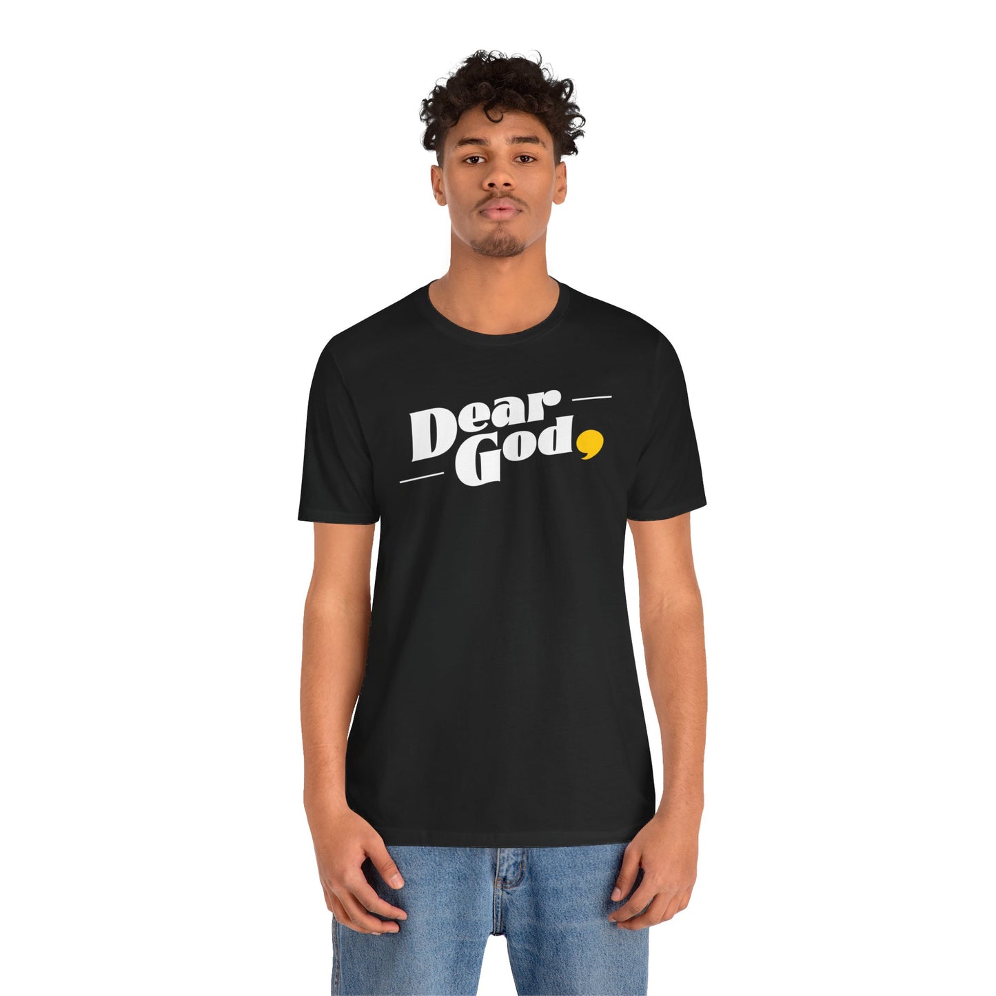 Men's "Dear God," Pop Tee — Jersey Short Sleeve Tee
