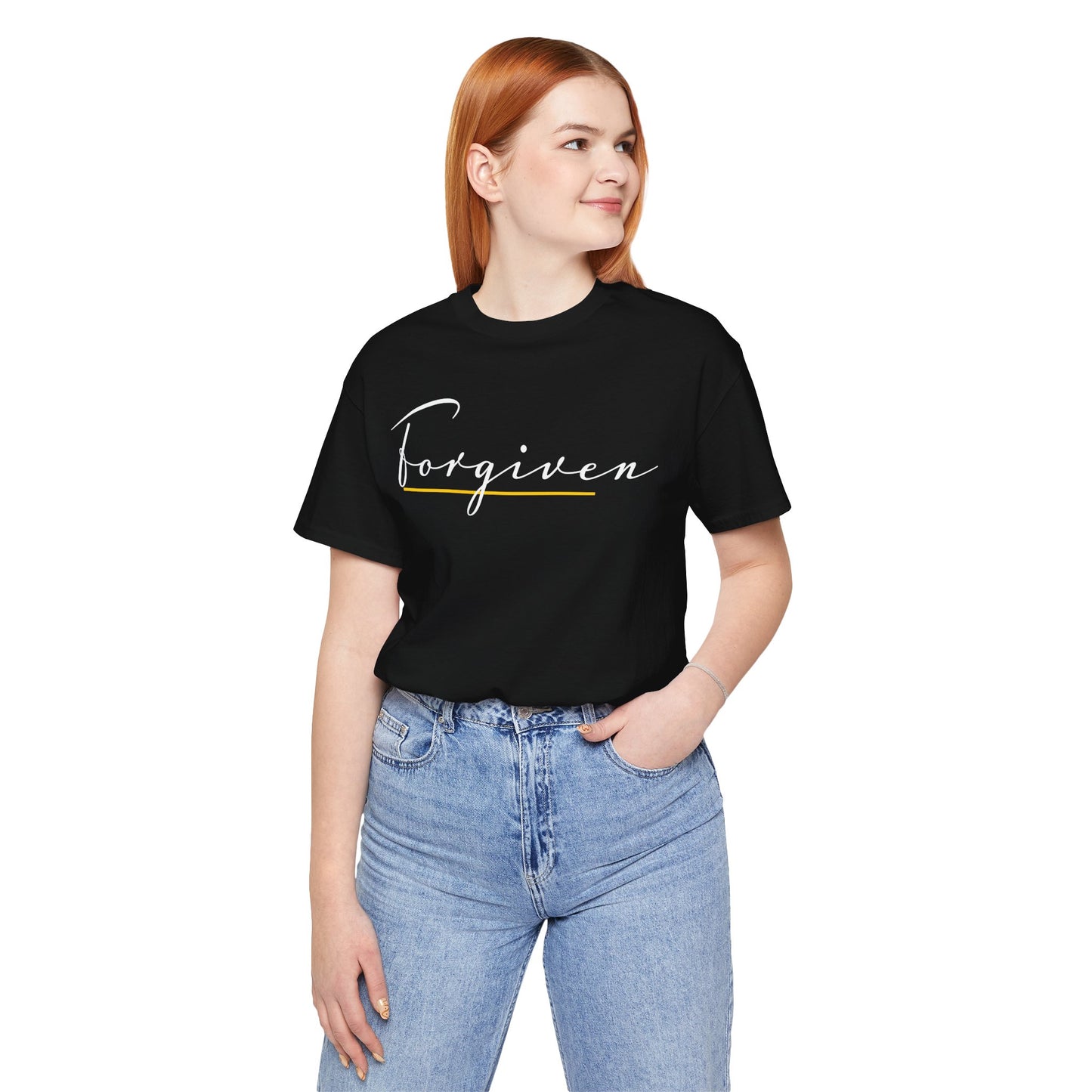 Forgiven Script — Women's Jersey Short Sleeve Tee