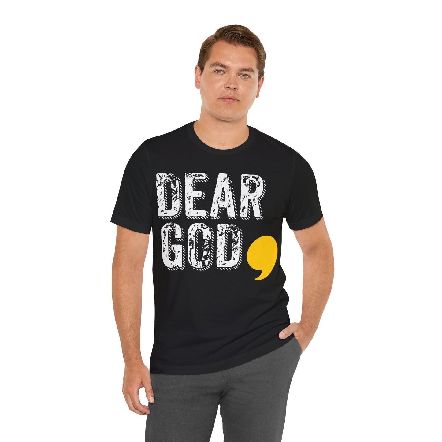 Men's "Dear God," Grundge Tee — Jersey Short Sleeve Tee