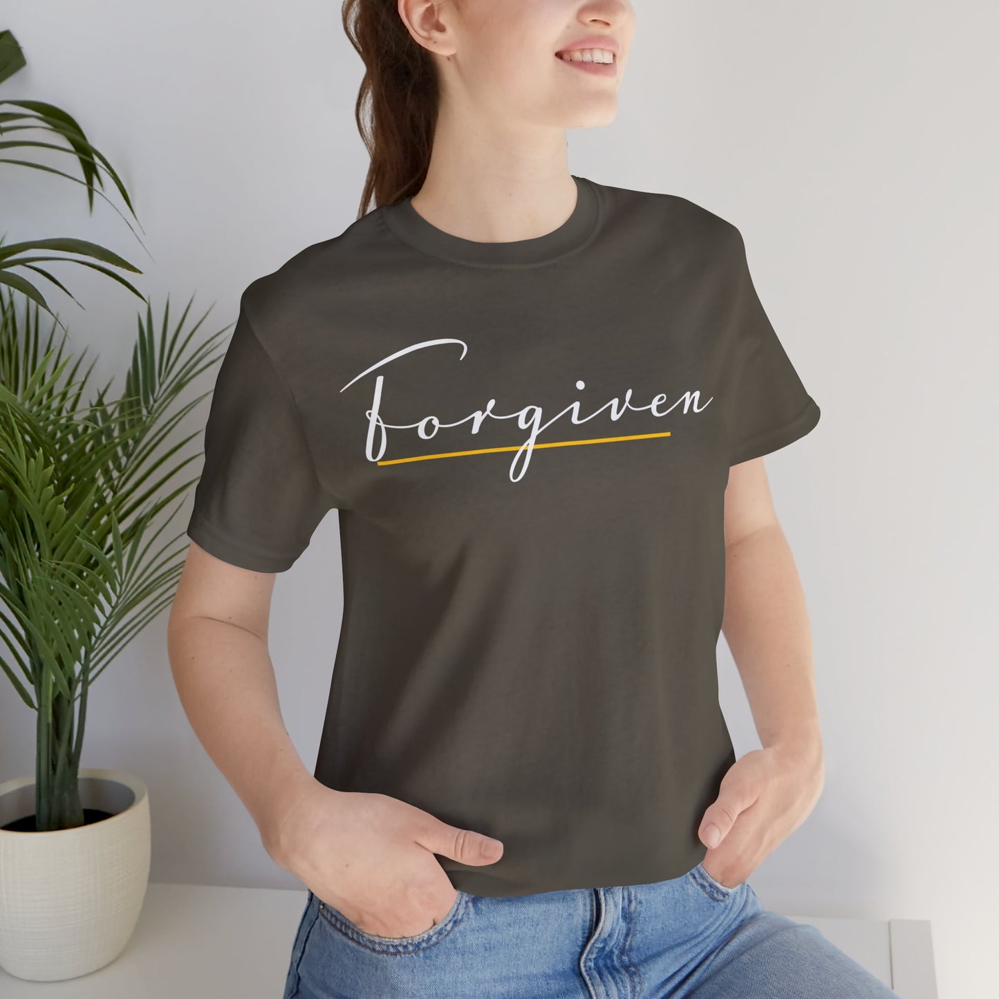 Forgiven Script — Women's Jersey Short Sleeve Tee