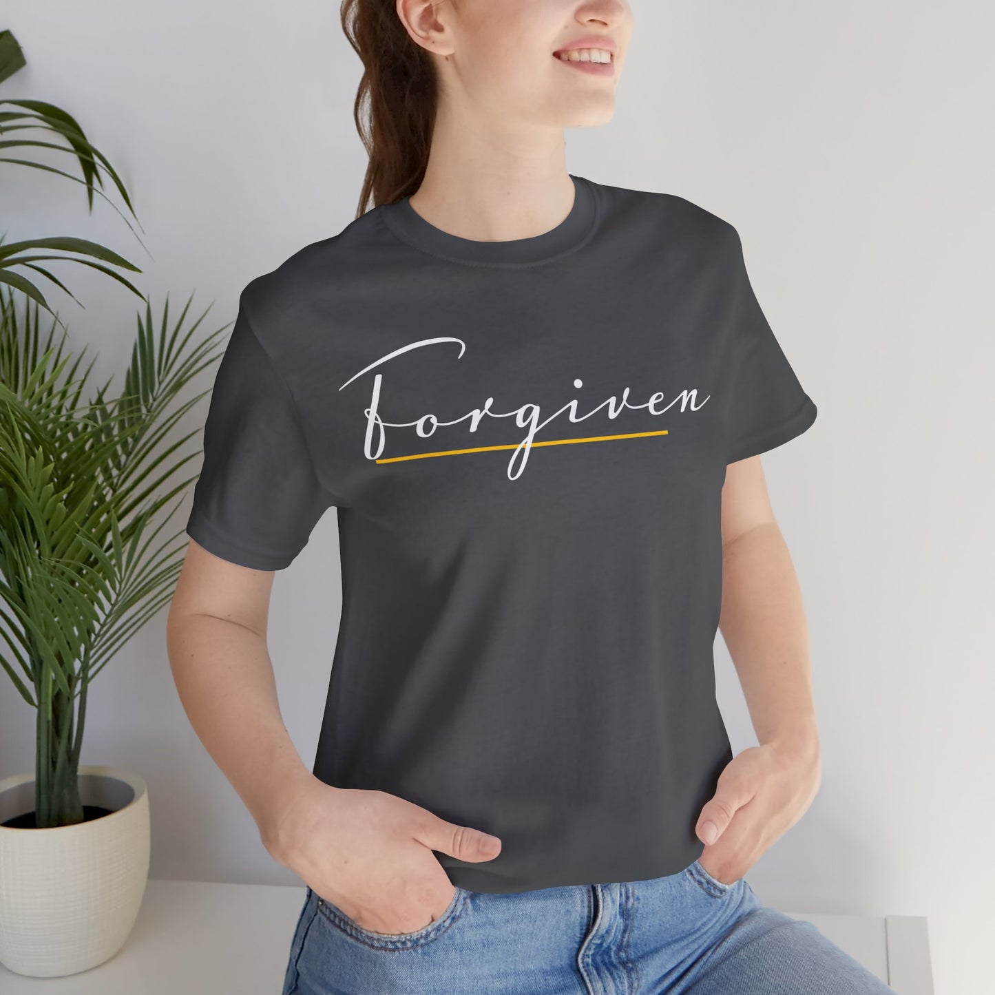 Forgiven Script — Women's Jersey Short Sleeve Tee