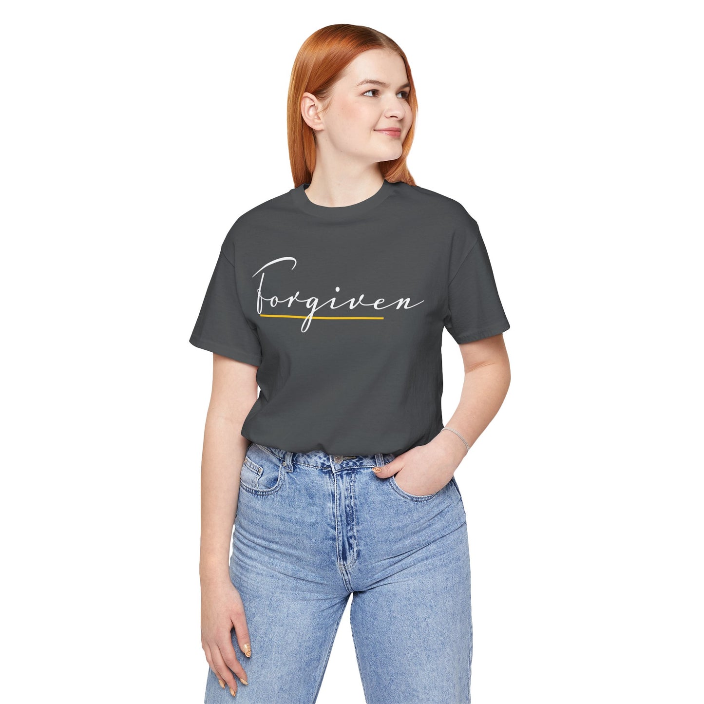 Forgiven Script — Women's Jersey Short Sleeve Tee