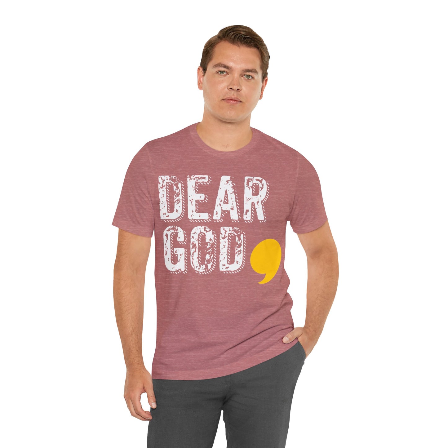 Men's "Dear God," Grundge Tee — Jersey Short Sleeve Tee
