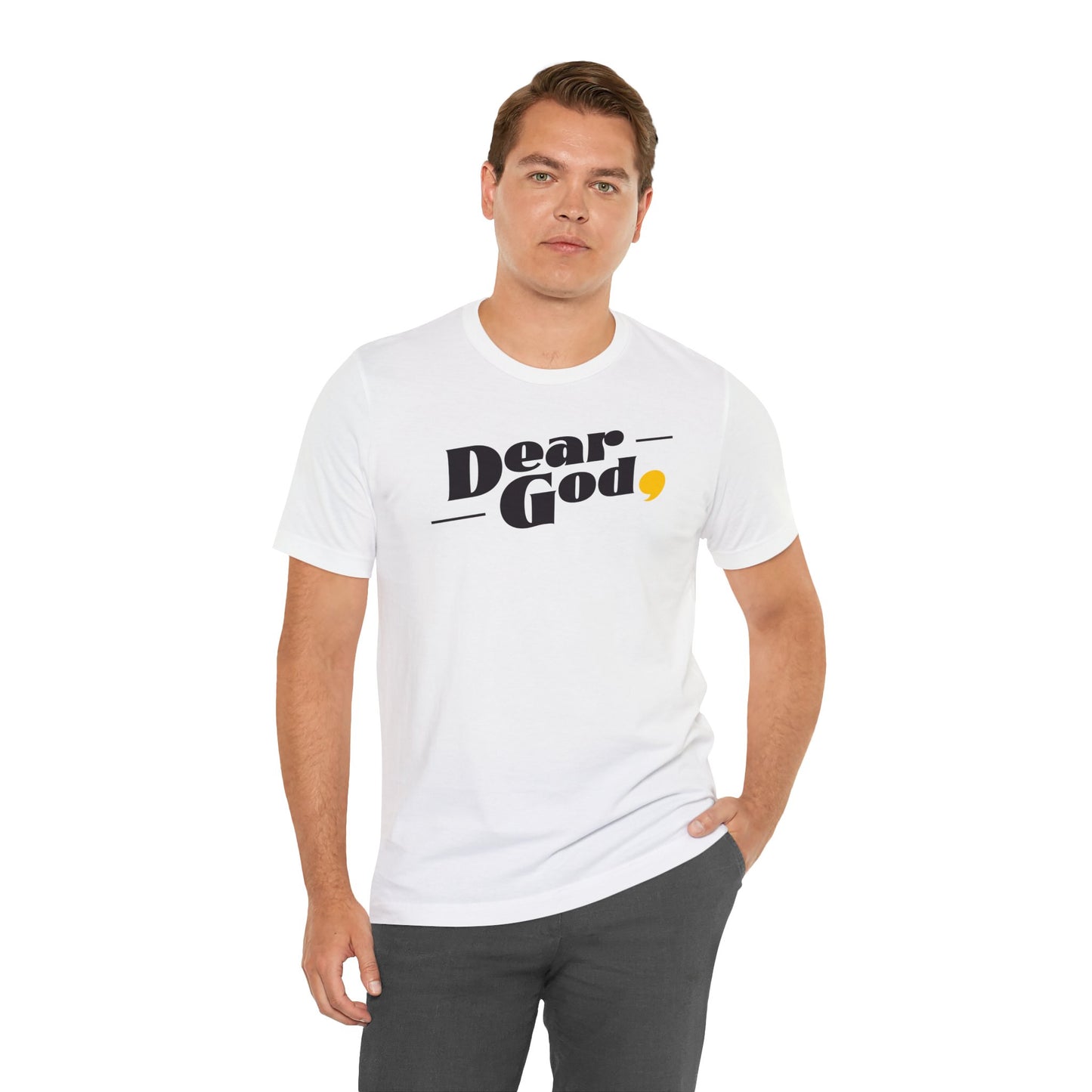 Men's "Dear God," Pop Tee — Jersey Short Sleeve Tee