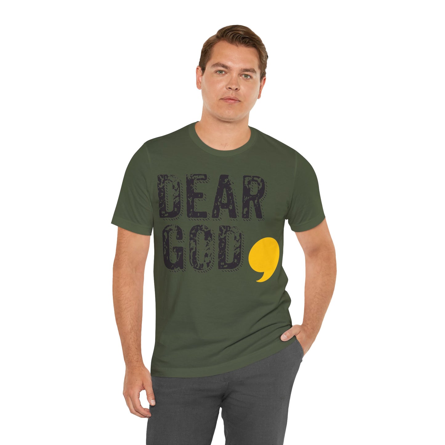 Men's "Dear God," Grundge Tee — Jersey Short Sleeve Tee