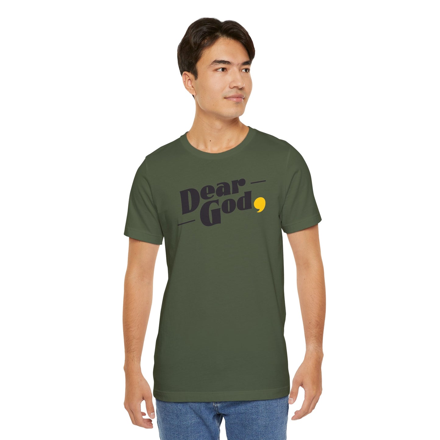 Men's "Dear God," Pop Tee — Jersey Short Sleeve Tee