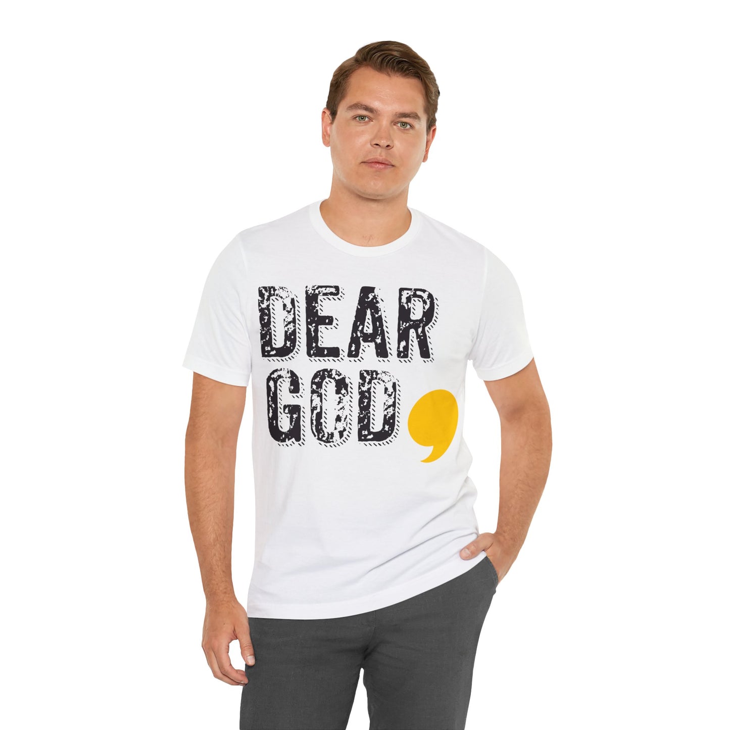 Men's "Dear God," Grundge Tee — Jersey Short Sleeve Tee