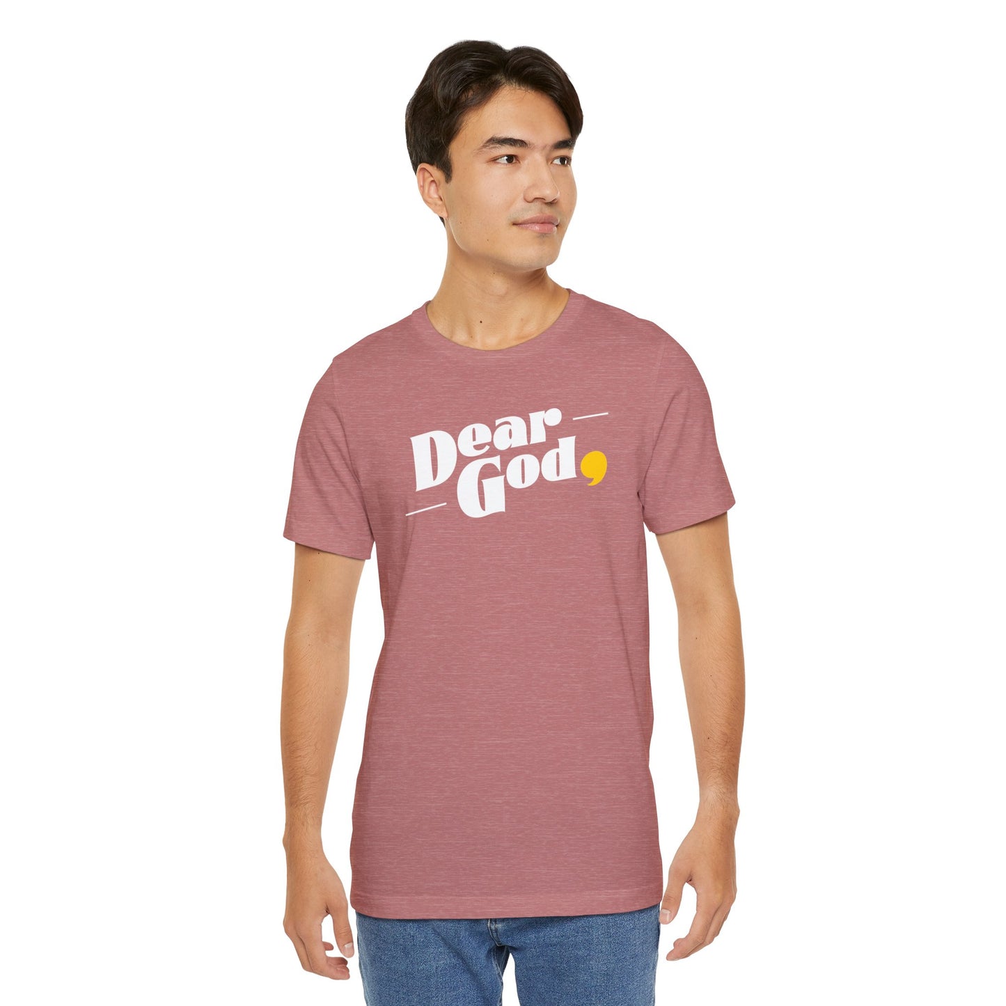 Men's "Dear God," Pop Tee — Jersey Short Sleeve Tee