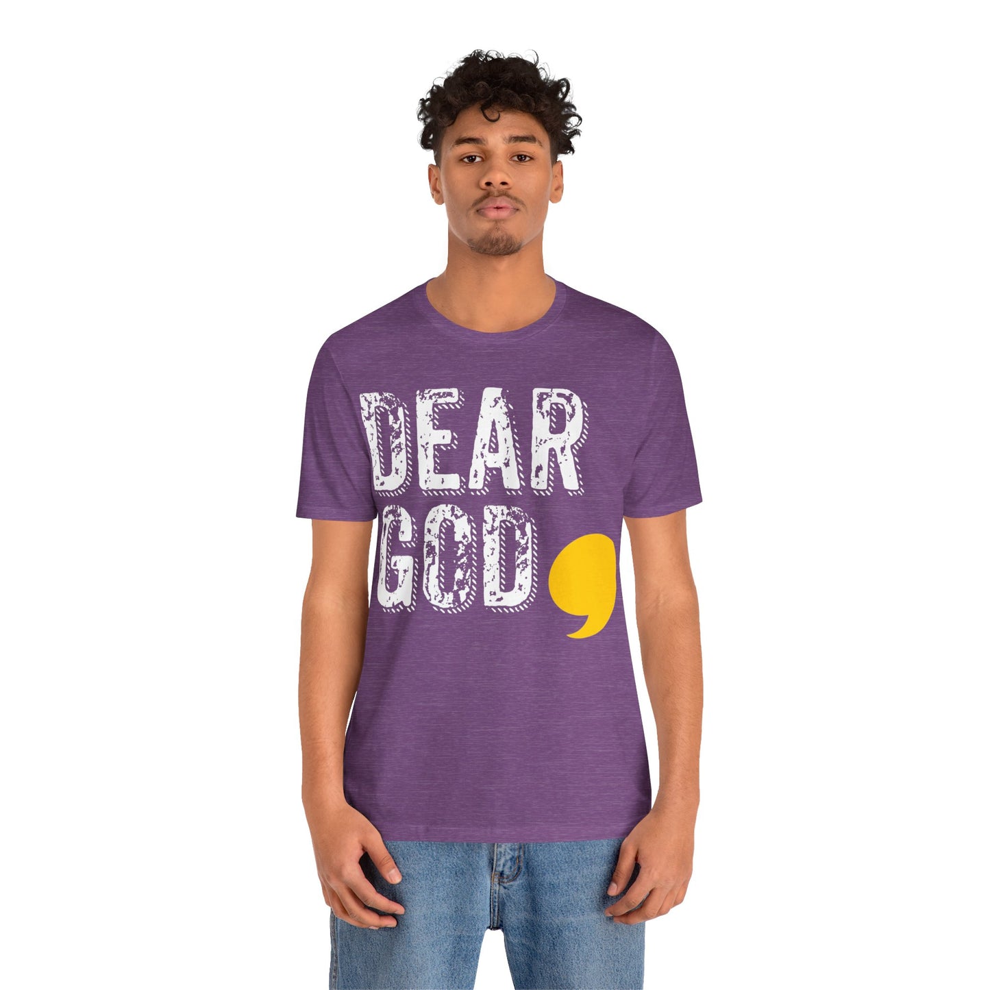Men's "Dear God," Grundge Tee — Jersey Short Sleeve Tee
