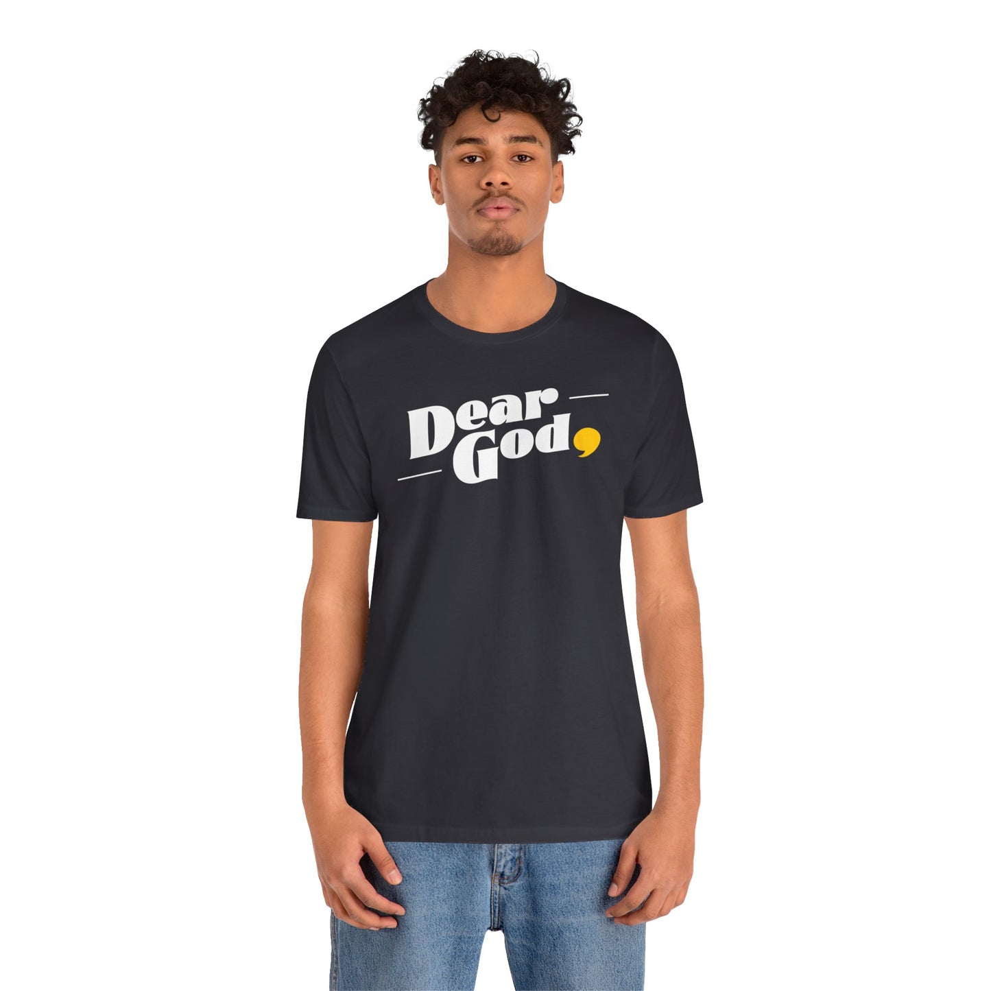 Men's "Dear God," Pop Tee — Jersey Short Sleeve Tee
