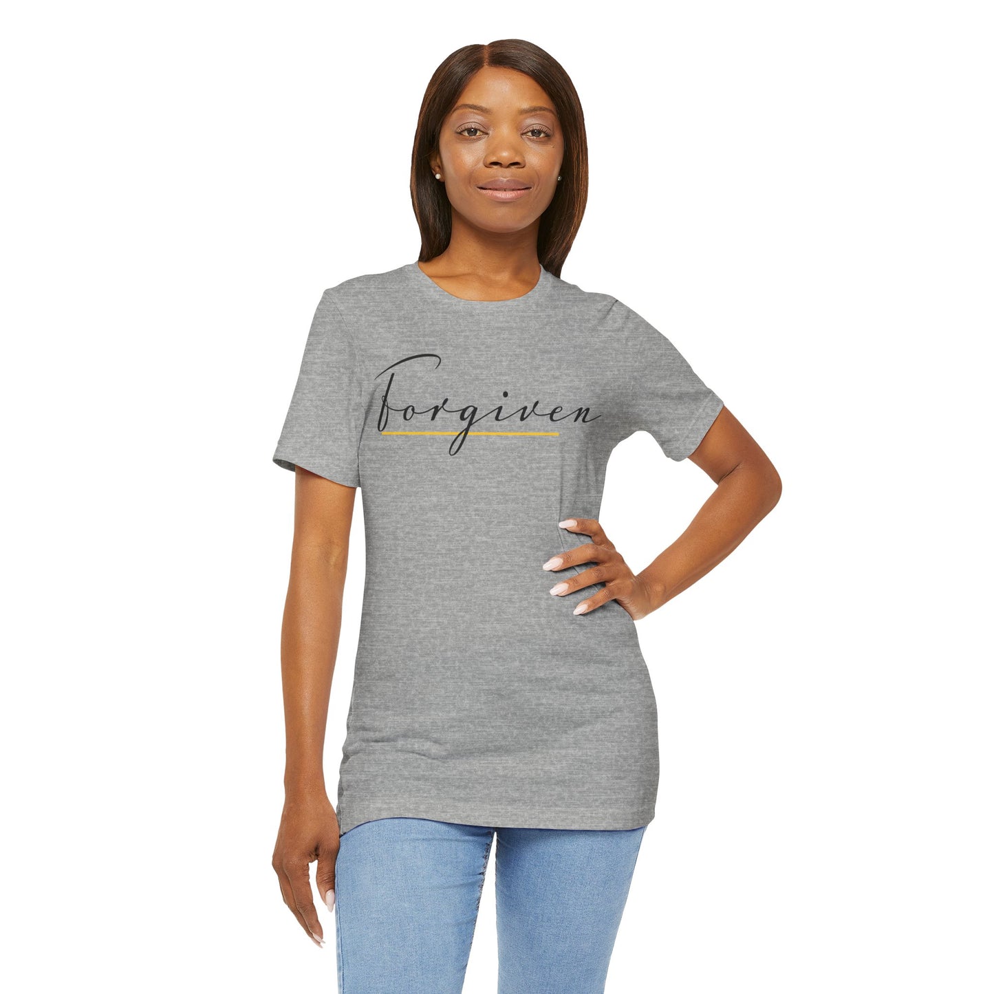 Forgiven Script — Women's Jersey Short Sleeve Tee
