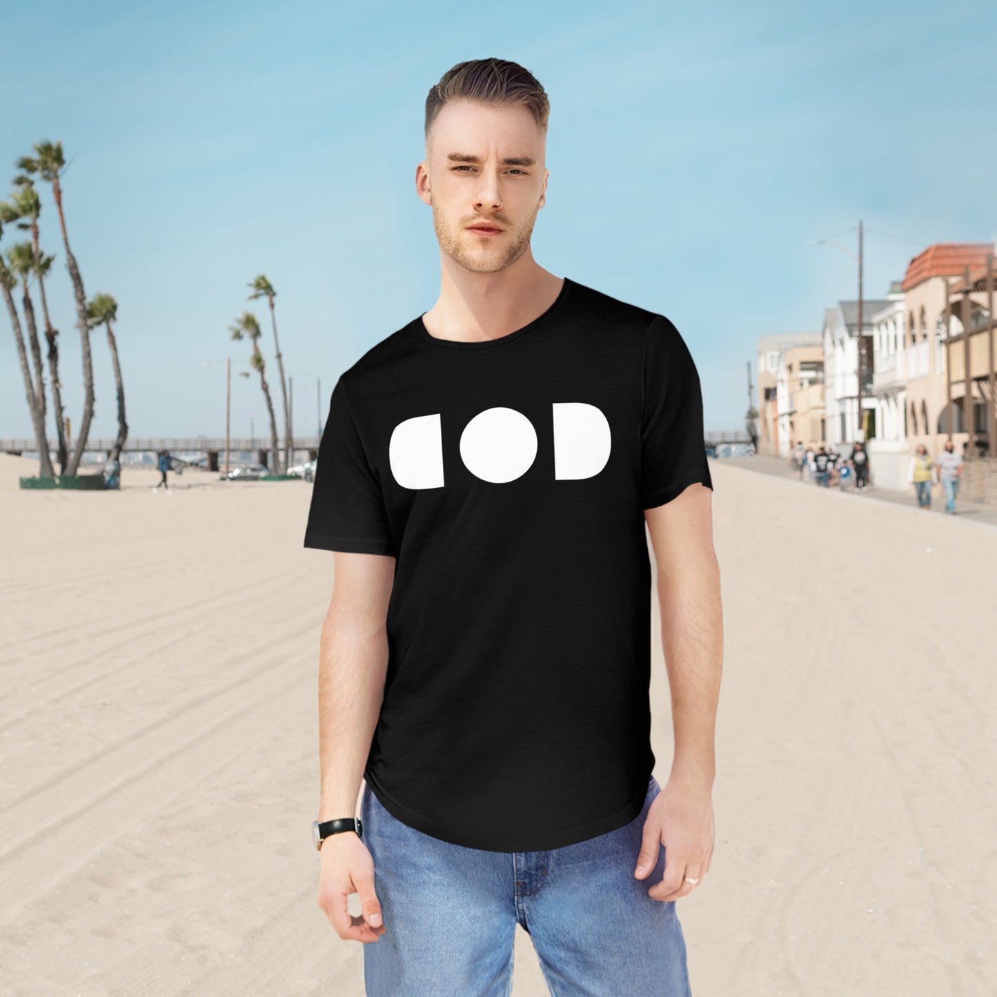 God Light — Men's Jersey Curved Hem Tee