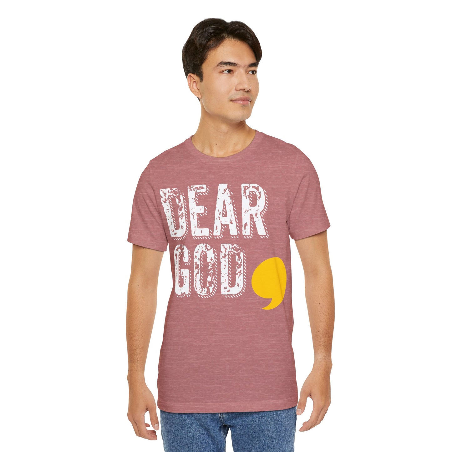 Men's "Dear God," Grundge Tee — Jersey Short Sleeve Tee