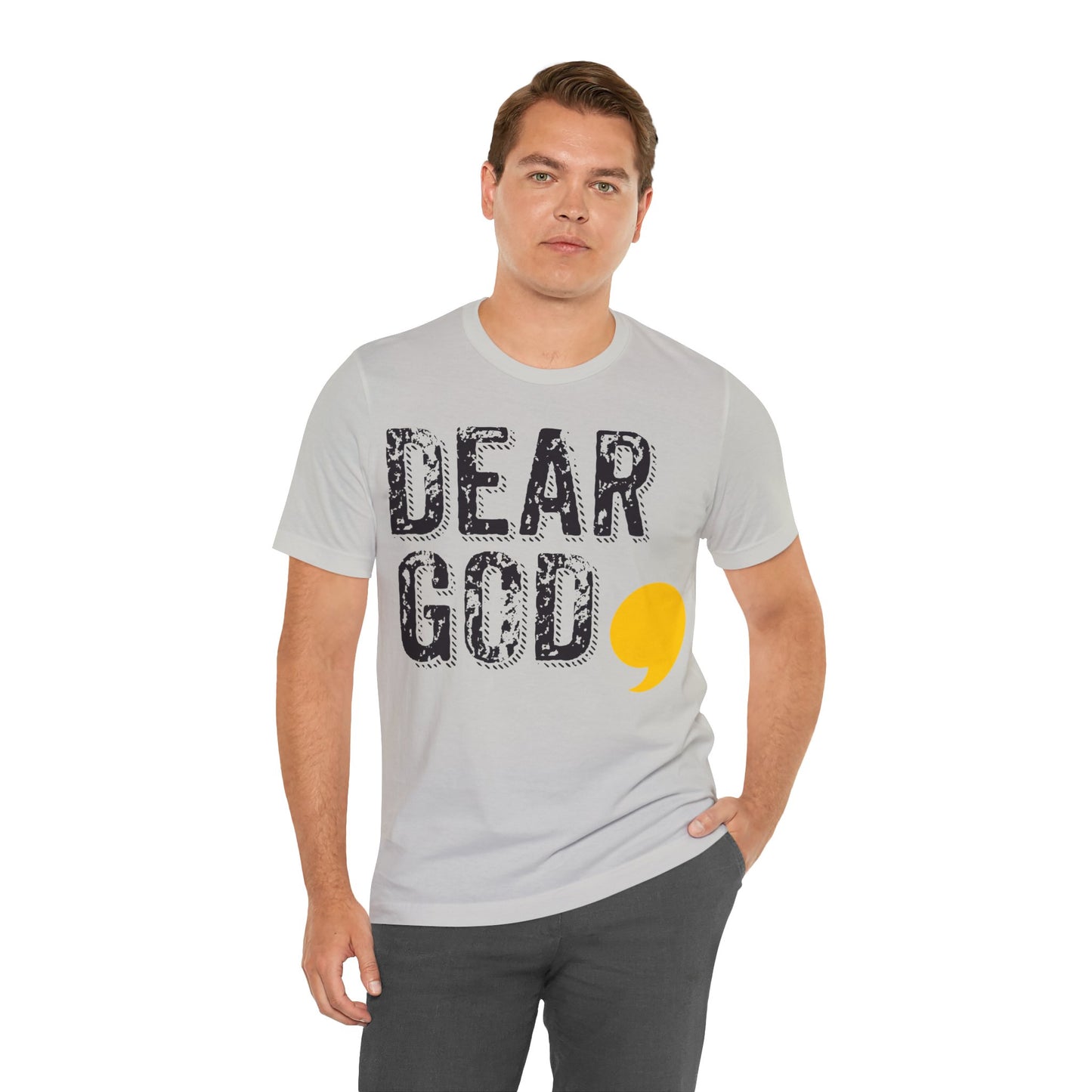 Men's "Dear God," Grundge Tee — Jersey Short Sleeve Tee
