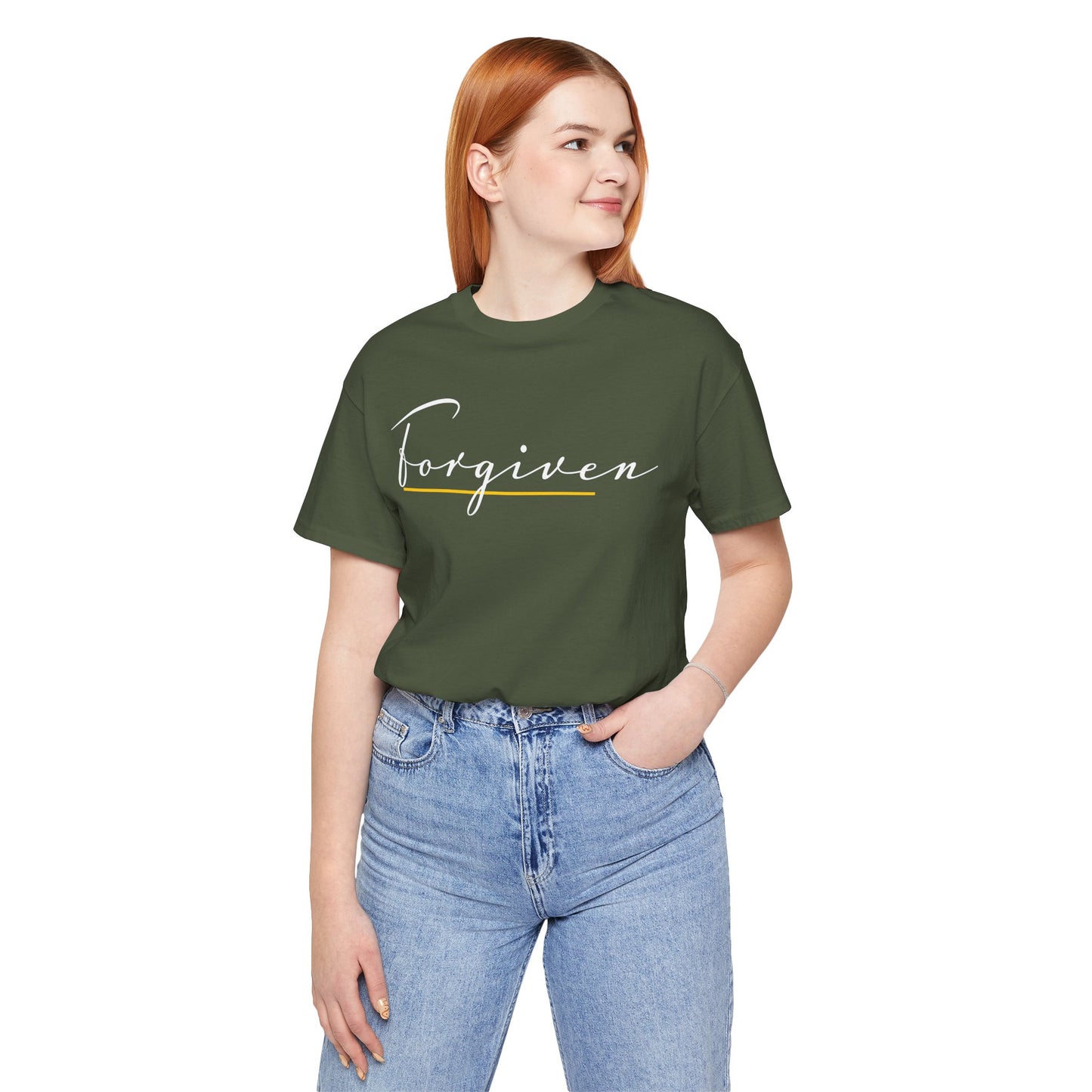 Forgiven Script — Women's Jersey Short Sleeve Tee