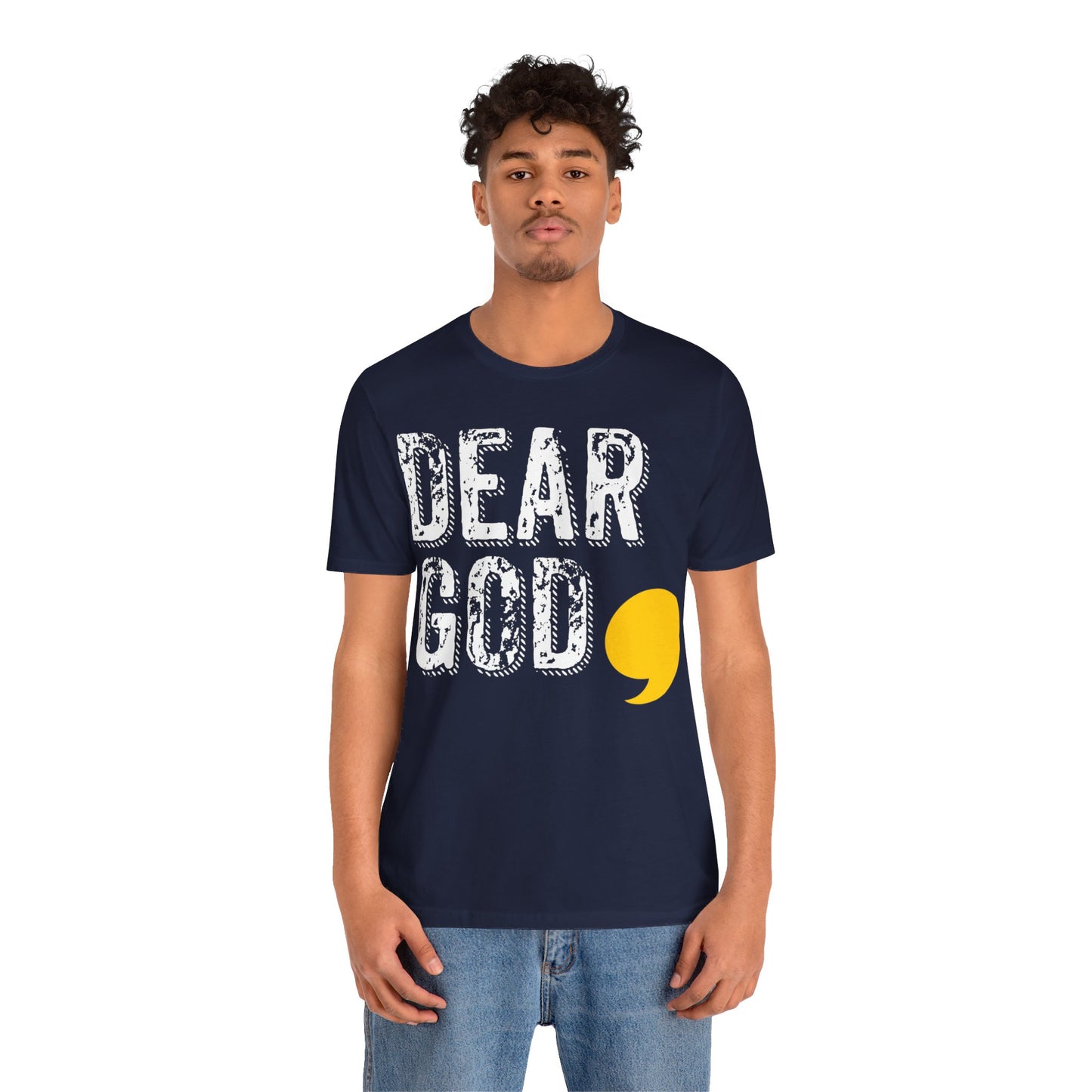 Men's "Dear God," Grundge Tee — Jersey Short Sleeve Tee