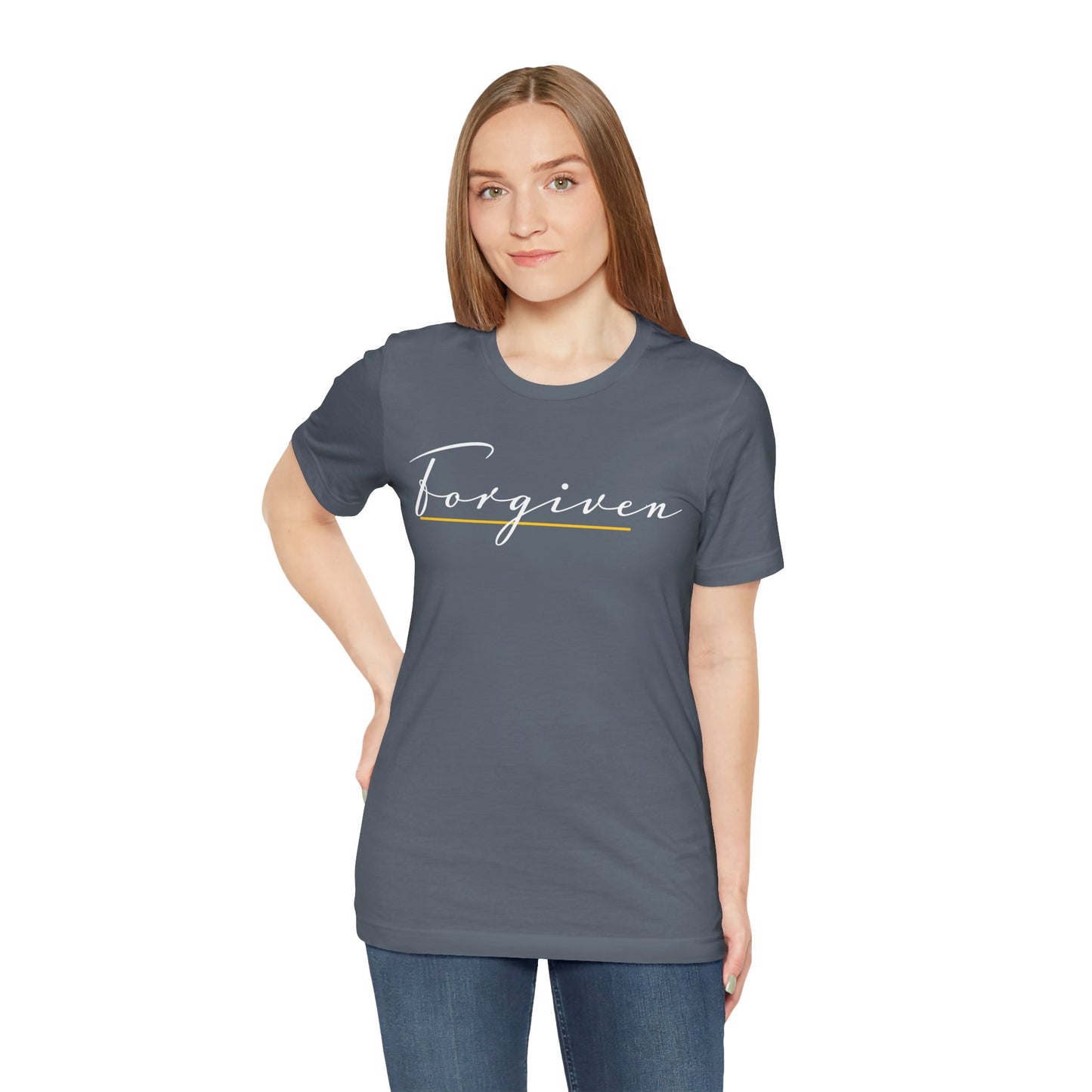 Forgiven Script — Women's Jersey Short Sleeve Tee