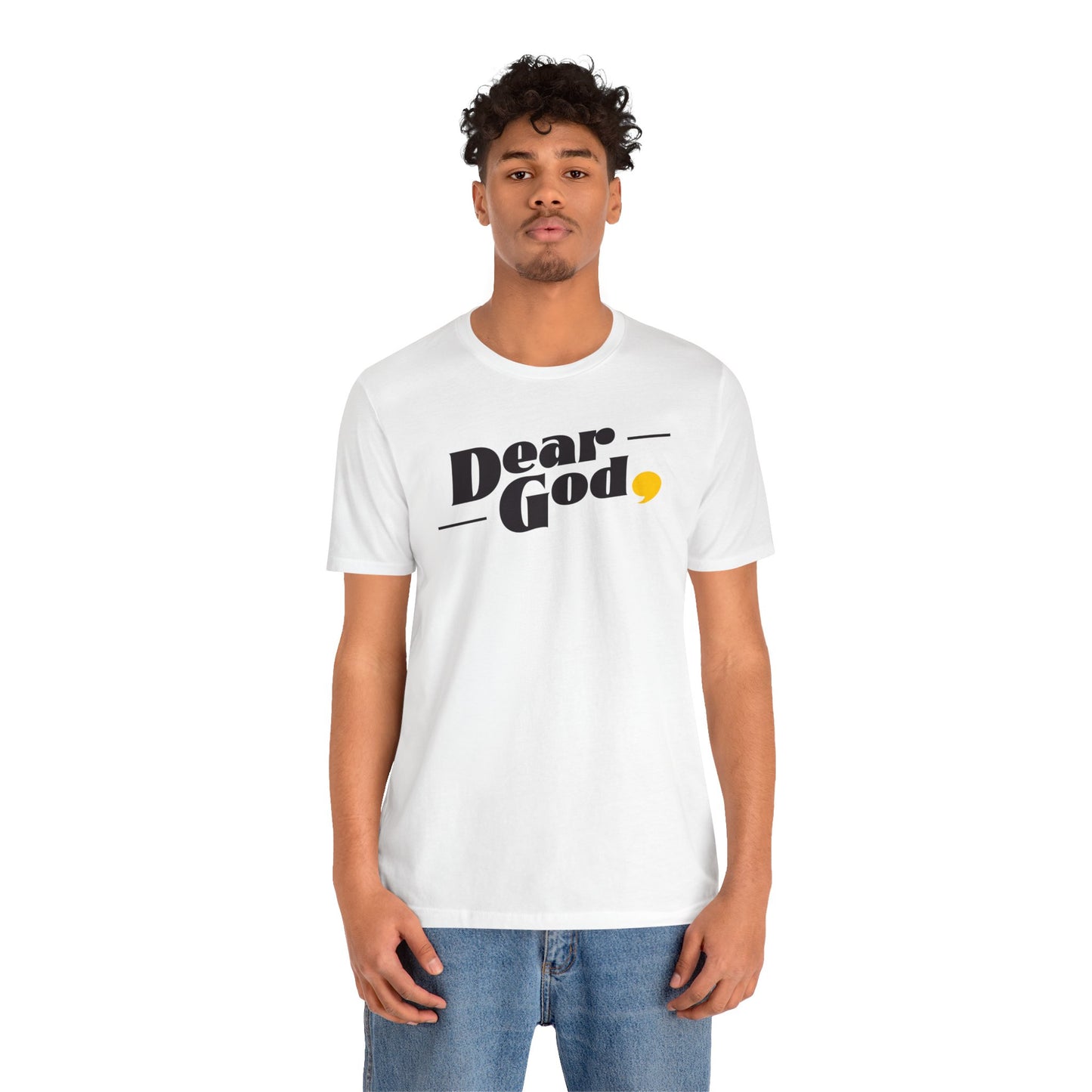 Men's "Dear God," Pop Tee — Jersey Short Sleeve Tee
