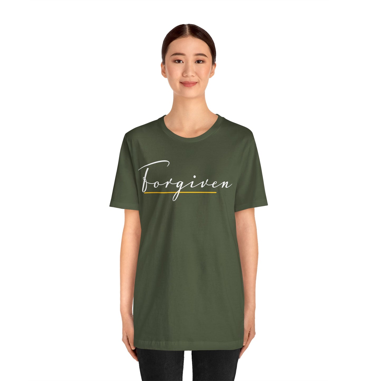 Forgiven Script — Women's Jersey Short Sleeve Tee