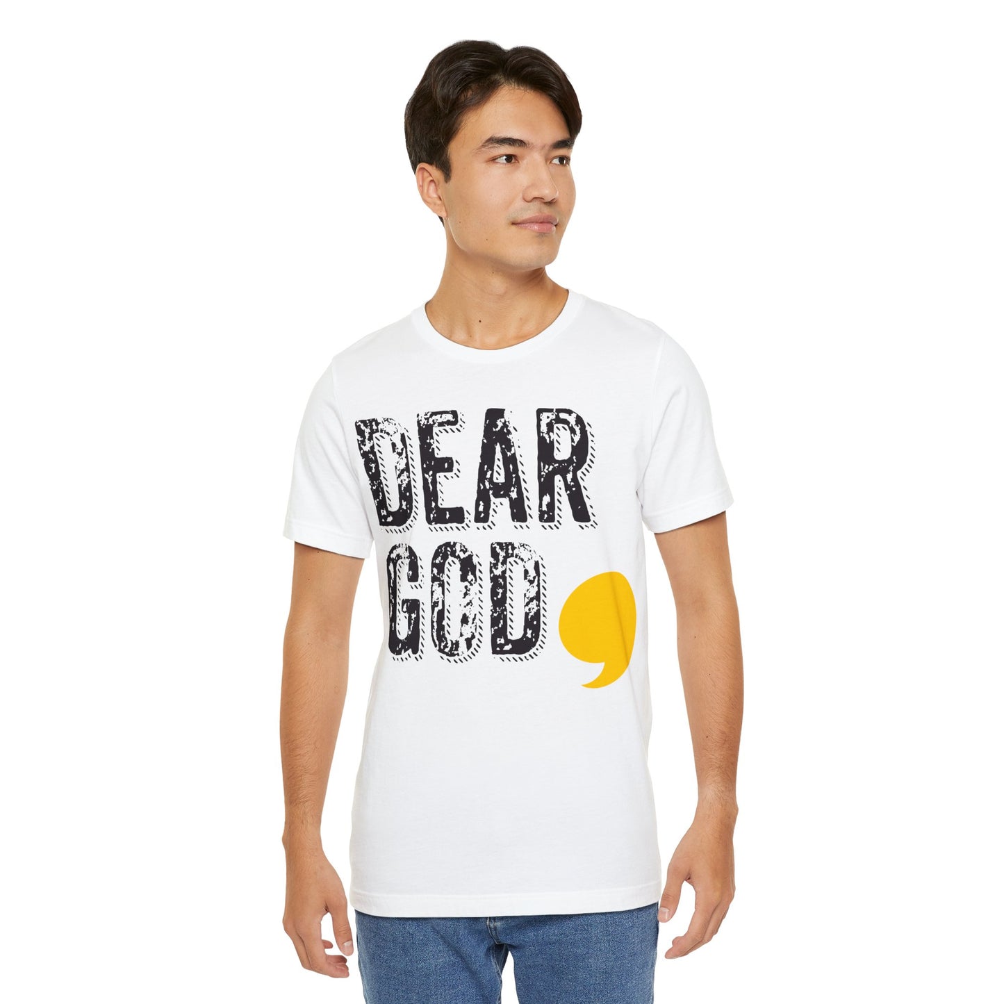 Men's "Dear God," Grundge Tee — Jersey Short Sleeve Tee