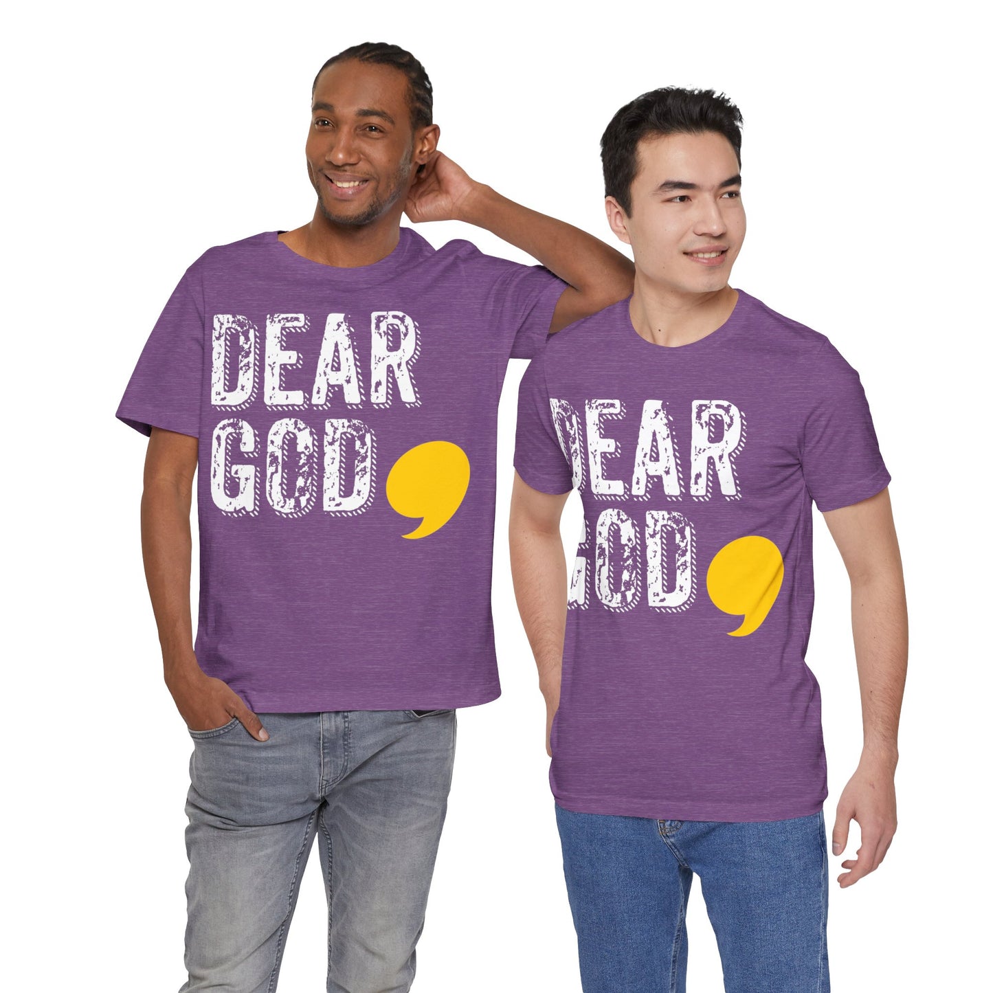 Men's "Dear God," Grundge Tee — Jersey Short Sleeve Tee