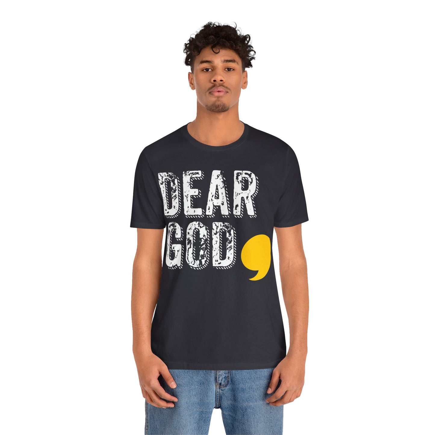 Men's "Dear God," Grundge Tee — Jersey Short Sleeve Tee