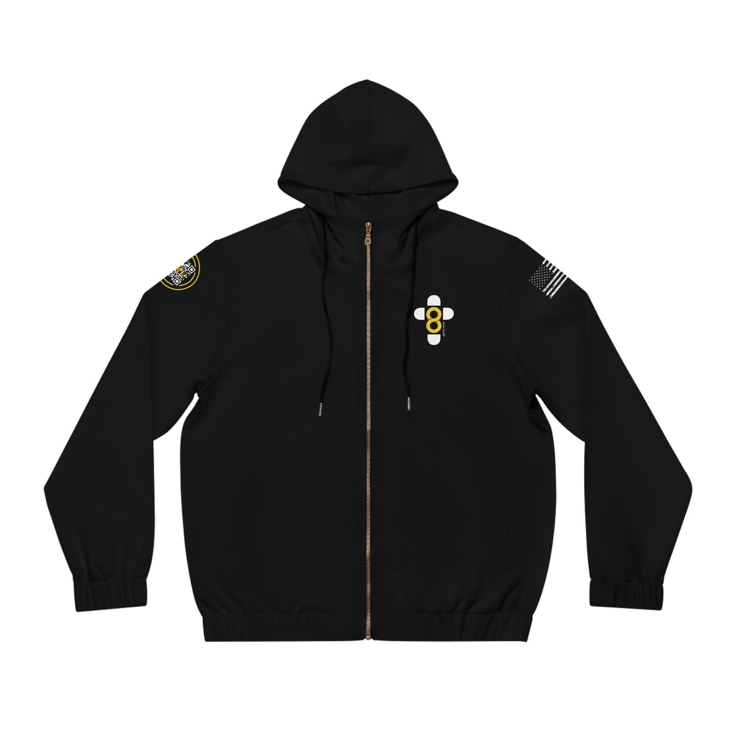 "God is Good" SMPL All the Time Yellow — Men's Full-Zip Hoodie (AOP)